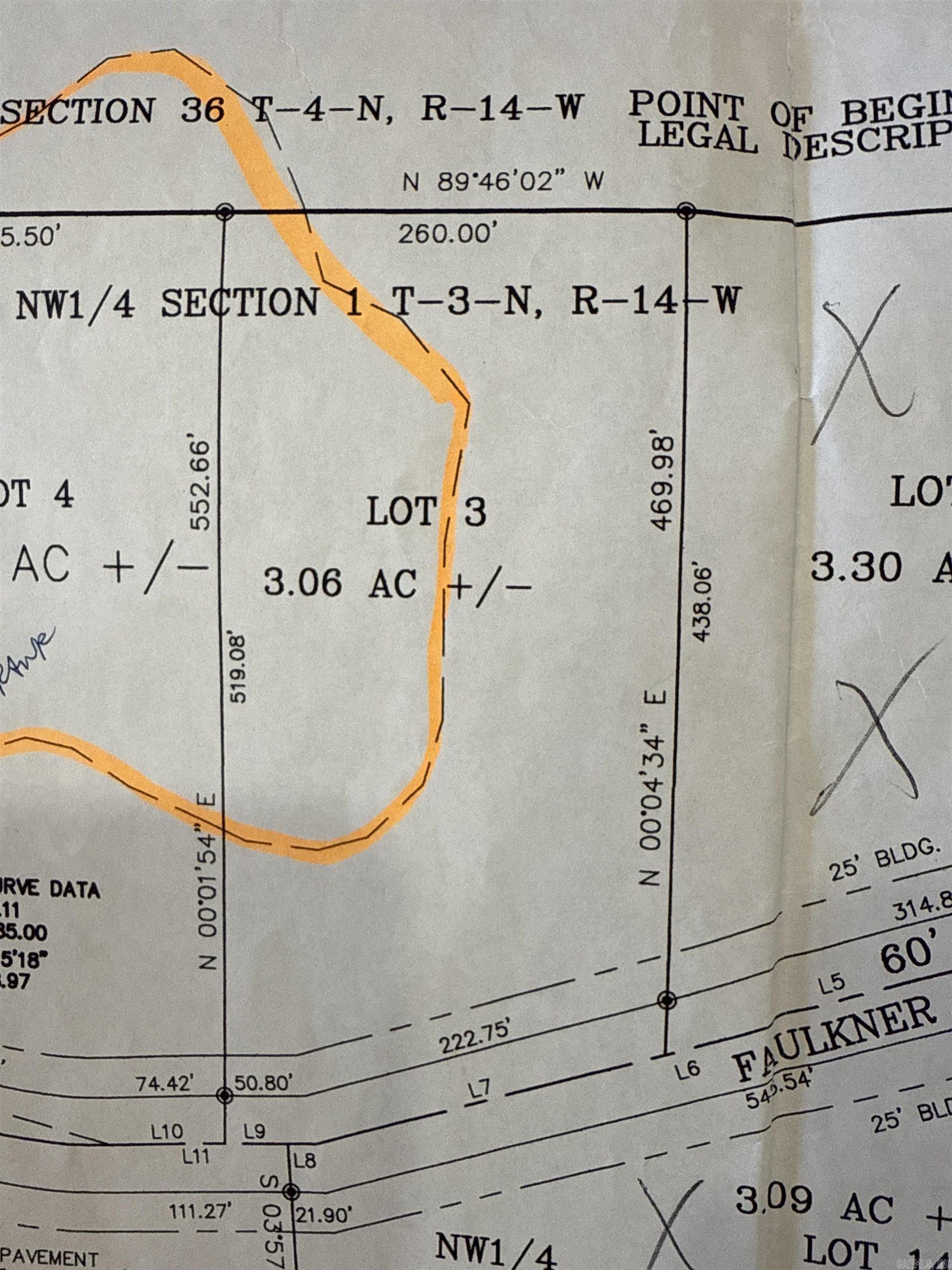Lot 3  Faulkner Meadows River meadows subdivision Mayflower, AR