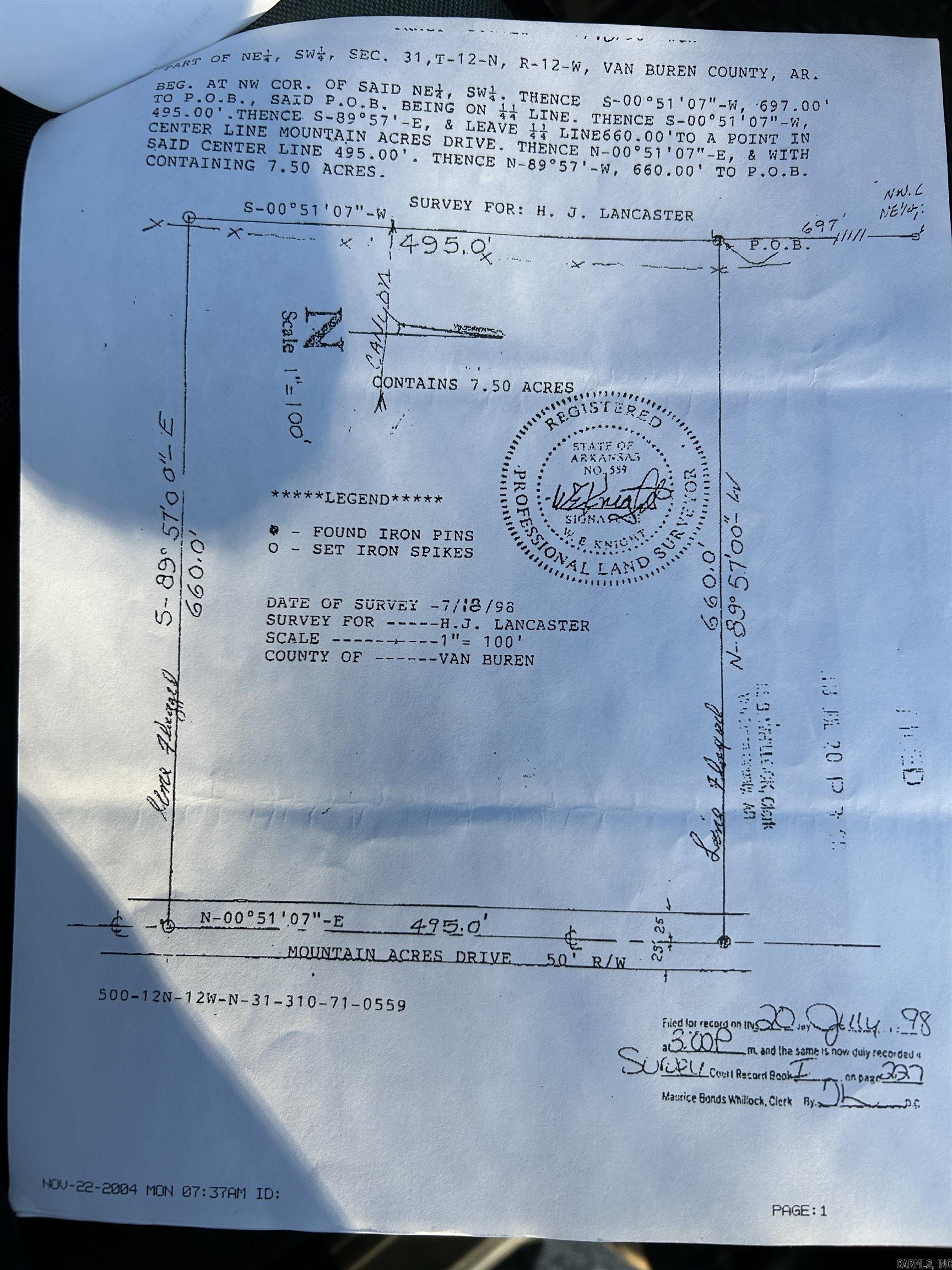 7.5 acres Mountain Meadows Road  Shirley, AR
