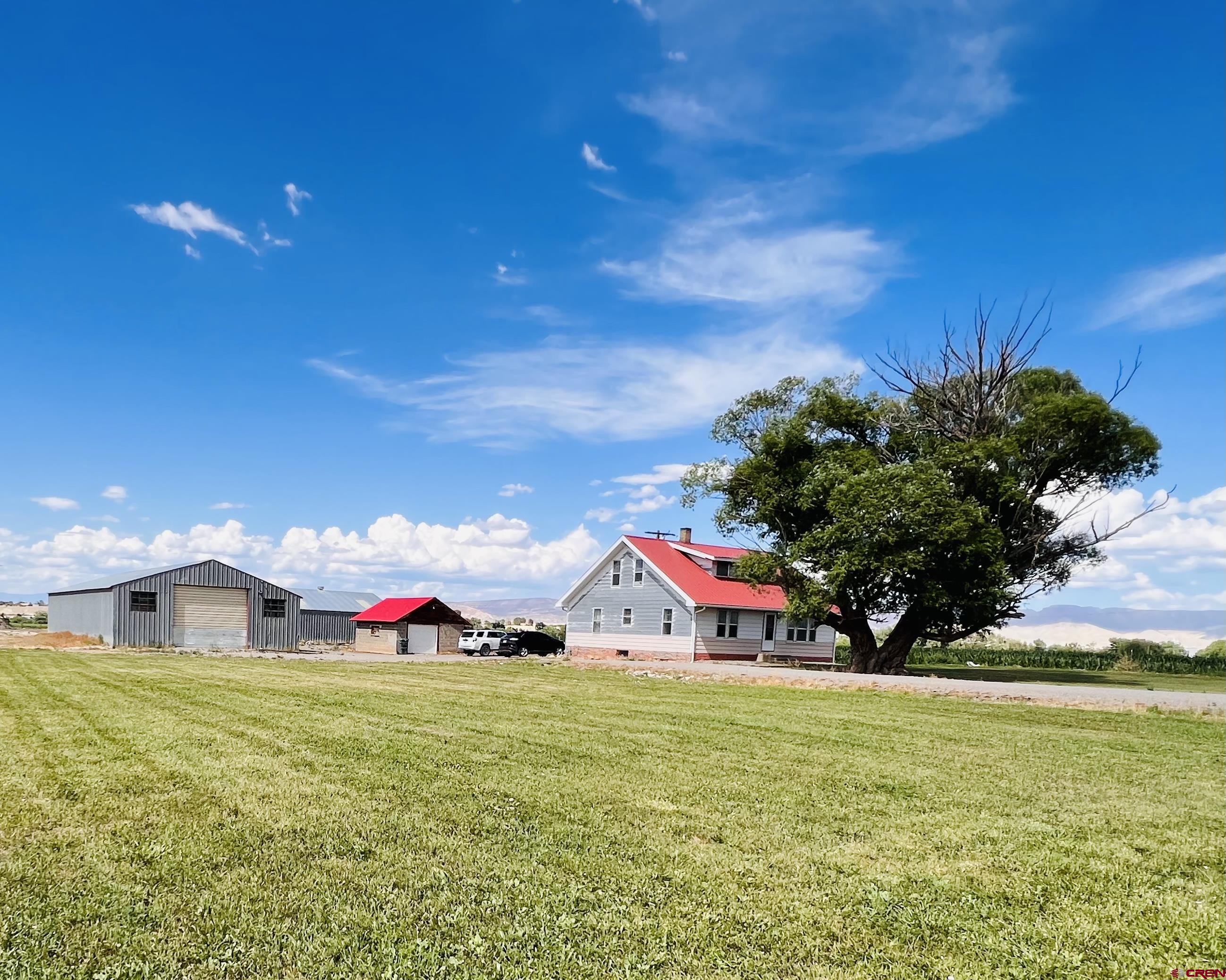 Cute Farm house on just under 4 acres. Home has 3 bedrooms and 1 bathroom and a full basement. Original hardwood floors under carpet. There are two shops one is 40 X 80 and the other is 40 X 50 and fully insulated. New septic recently installed! This property is extremely unique with multiple uses! Come make it yours today!