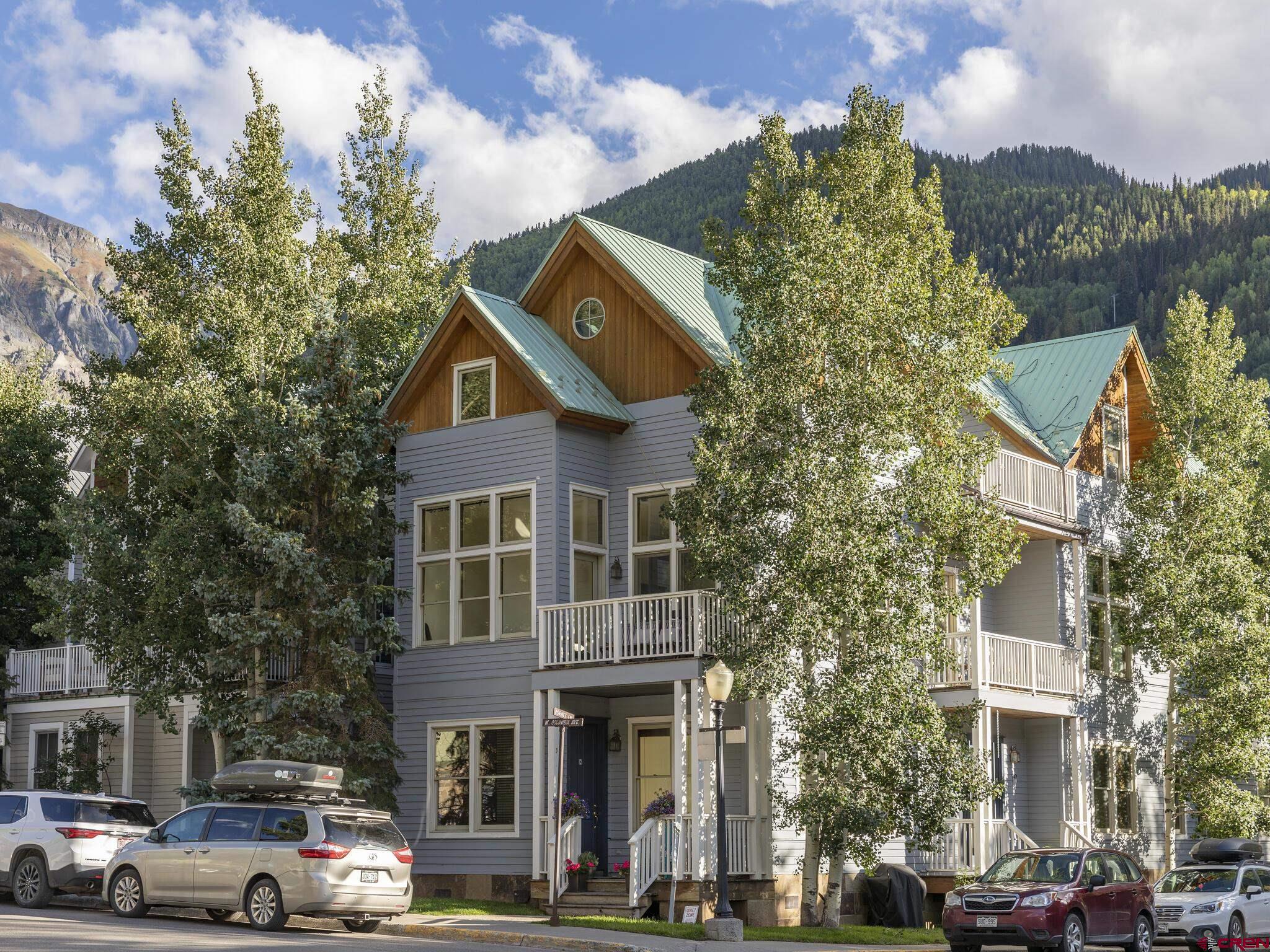 Unique opportunity to acquire strong income producing property in downtown Telluride with a total of 9 bedrooms. Multiple decks and a three car garage. Purchase includes architect plans for conversion from the existing triplex configuration to a duplex comprised of a large four bedroom home and a one bedroom lock-off without need for HARC approval.