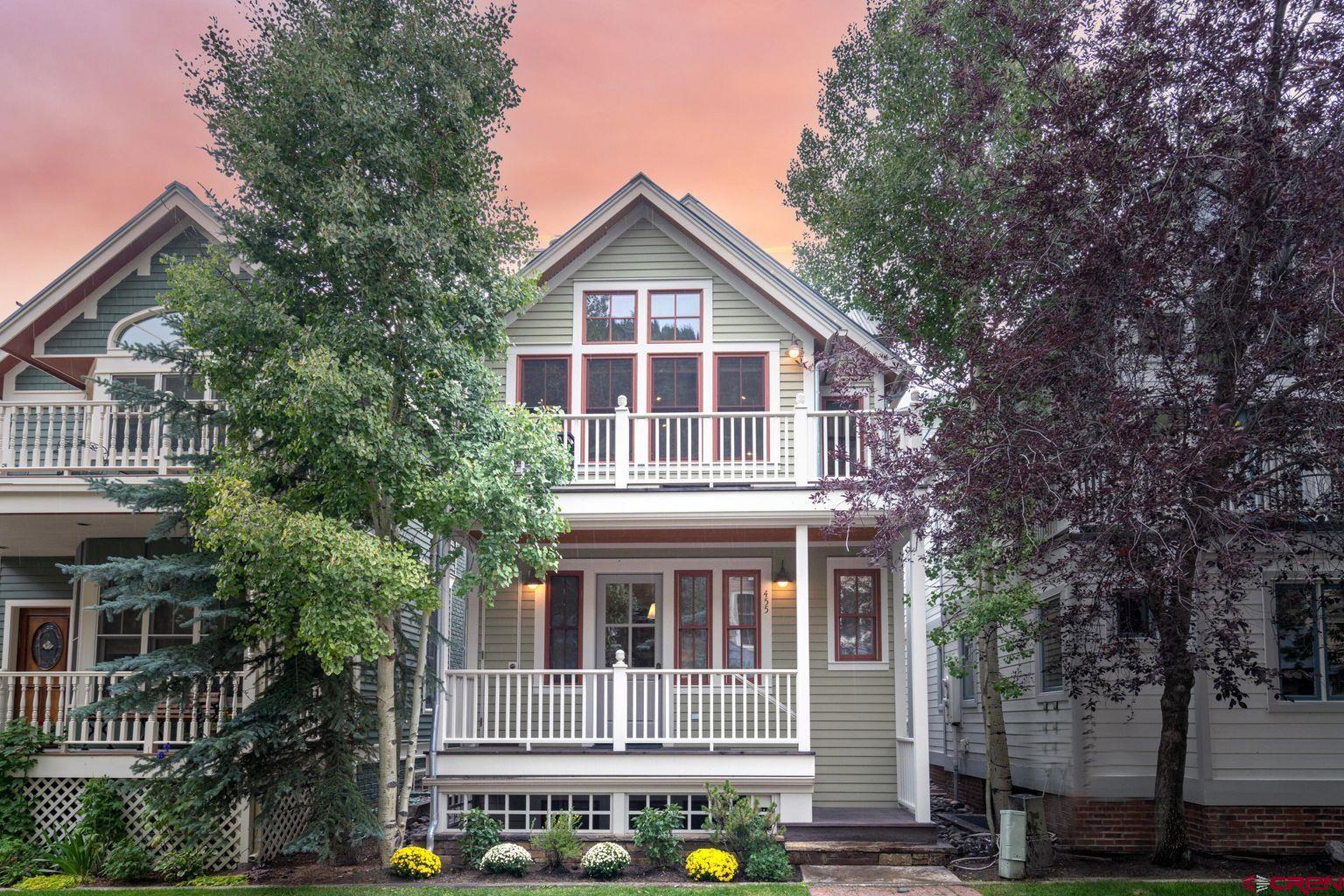 In a neighborhood long recognized for both convenience and privacy, the Depot is nestled along the San Miguel River and just a short stroll to the Gondola and Historic Telluride's shops and restaurants. Built in 2002, 455 Depot has been impeccably well maintained and is being offered fully furnished. The finishes are superb — granites, marbles, travertines, wide plank, recycled oak and hickory flooring, to name a few. The garden level encompasses a theater room, bunk room and guest bedroom with full en suite bathrooms. The entry level comprises two additional bedrooms, en suite baths & laundry room. The main level, with views of the ski resort, possesses a two story, vaulted living/dining area with stone fireplace, chef's kitchen & primary suite with hot tub.