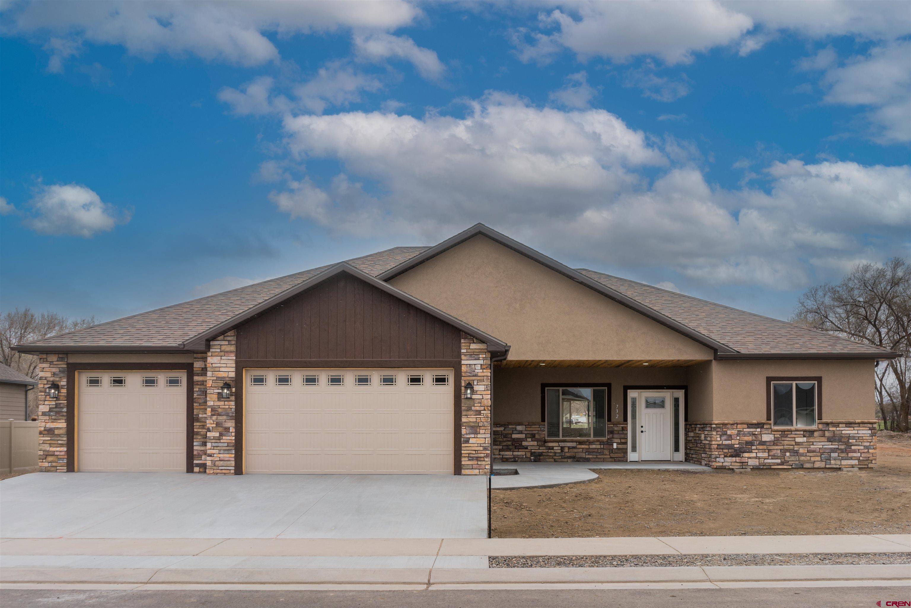 ANOTHER QUALITY HOME BY UNCOMPAHGRE VALLEY BUILDERS....New construction, in a well maintained neighborhood.   This home is approximately 2100 square ft., 4 bedroom, 2.5 baths, very open floorplan makes it easy for entertaining, family time, all that you are looking for.  Finishes will include custom cabinets, Stainless appliances, Breakfast bar area with dining, kitchen and living room all open areas.  Granite countertops throughout the home, Plank Vinyl flooring, carpet and tile.  Enjoy the covered patio in the back for your morning coffee and the covered front porch in the afternoon watching the sunsets.  Plenty of room for your vehicles and more with this large three (3) car garage.  If you move fast on this one, you could have some interior choices.  Home to be completed approximately March/April timeframe.  Schedule a tour and meet with the builder.