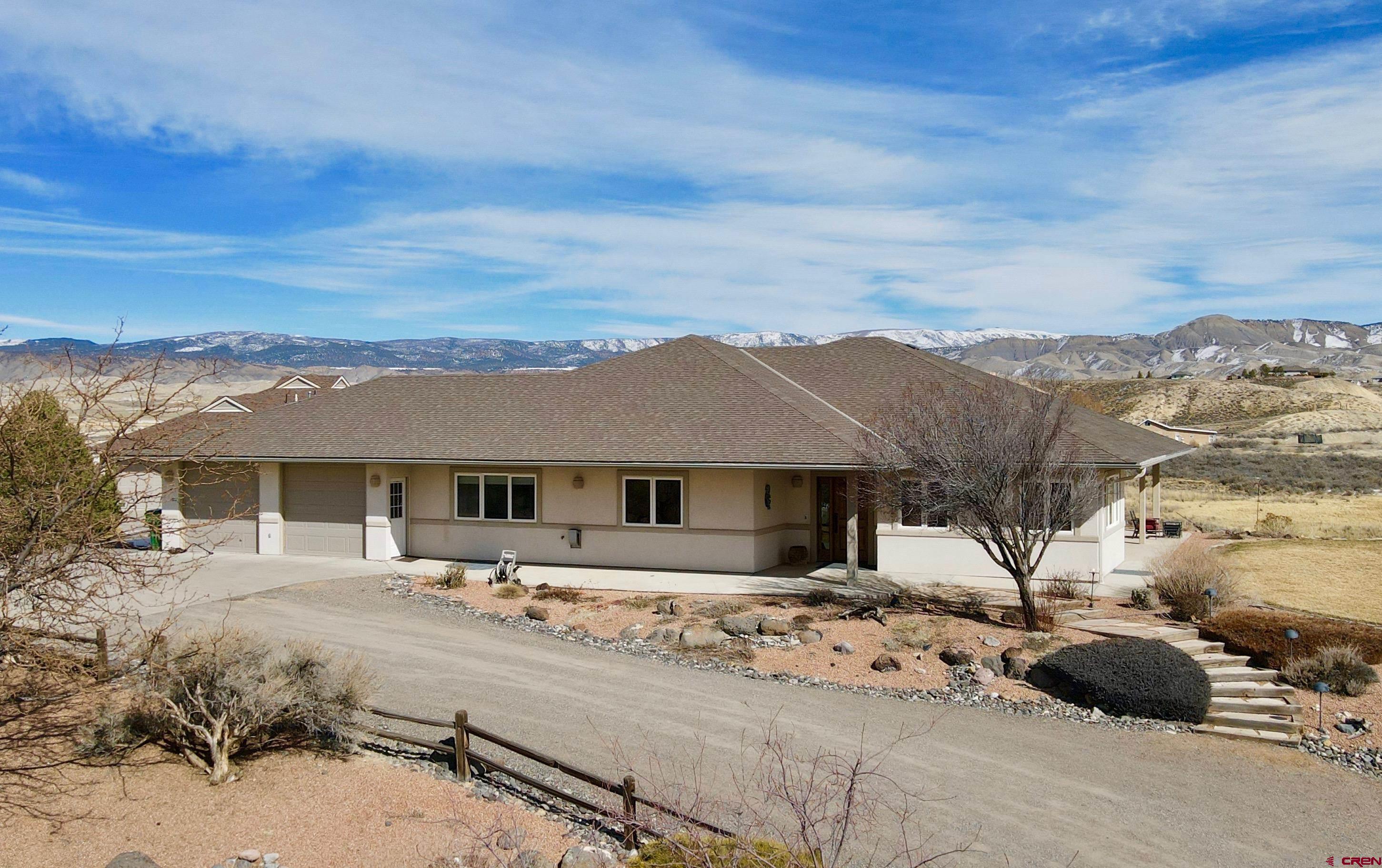 Phenomenal, unobstructed views of the San Jaun Mountains and more. This 4000+ square foot home has it all. An upgraded and open kitchen allows for ample room for any cooking, baking, or canning project you might have in mind. This home also features two living rooms, a kitchen, and a 2-car garage. Go down just a couple of steps, and enter the second living room area, complete with a gas fireplace. In this space there is even more room for guests to stay as well as entertainment. Enjoy your own theater or have a cocktail at the bar/kitchen area! This downstairs space has so much room for you to make this house your own, and you could even add a pool and air hockey table! If that’s not what you had in mind the space would also make an optimal gym anyone would love. Did I mention the views? Situated perfectly, this home is optimal for those who must have the perfect views. From the backyard look out on the protected green space. This ensures no one will ever be able to build in front of you and take away the majestic scenery away! Don’t wait, as this home is one that you won’t want to miss!