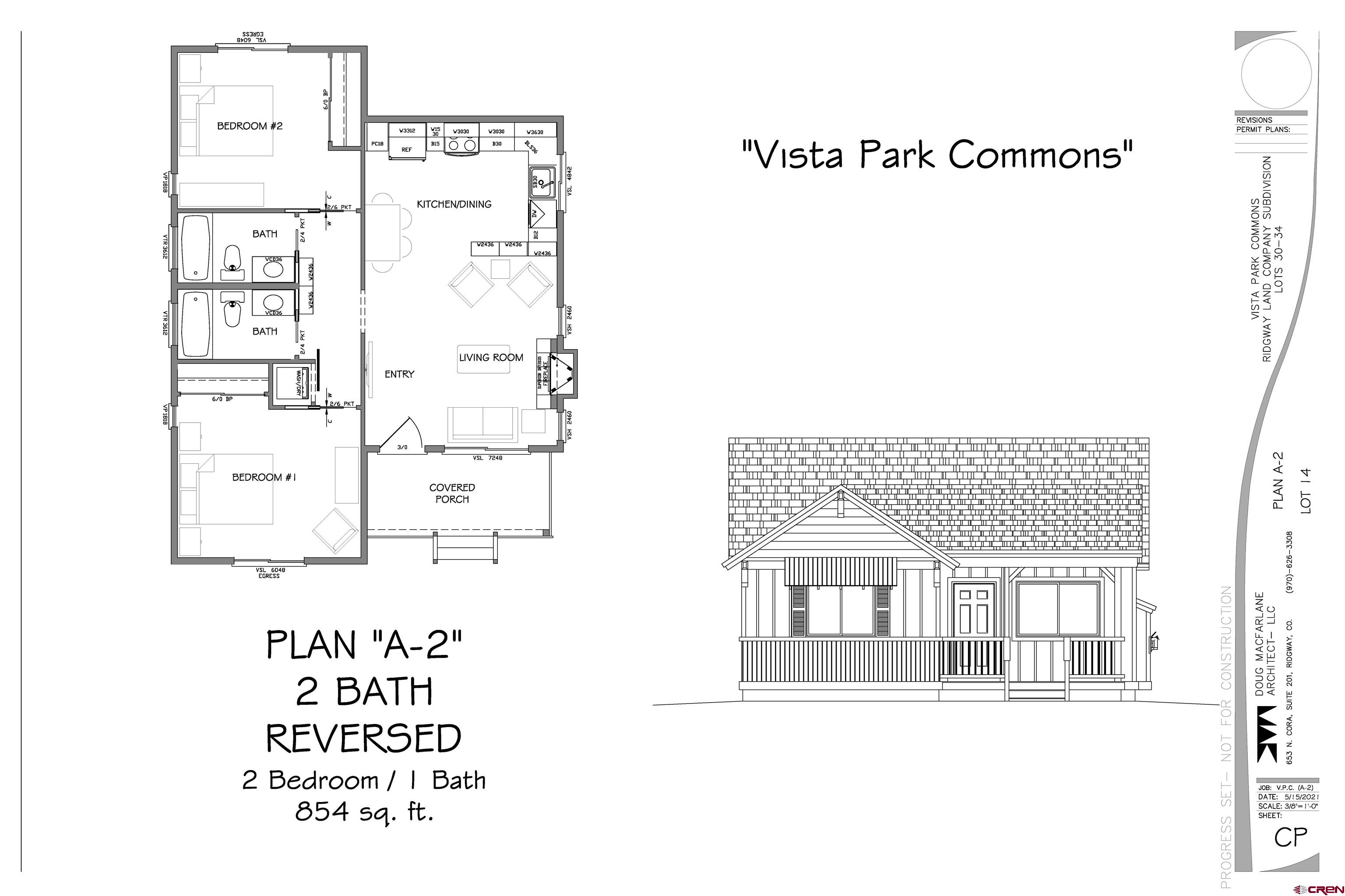 This forthcoming residence, featuring two bedrooms and one bathroom (Plan A-2-2) one of the largest floorplans will be constructed within the newly developed Vista Park Commons subdivision. This community comprises 23 charming single-family homes encircling a central green space and communal pool and clubhouse. All residences boast welcoming front porches and spacious yards that open onto the shared area. Emphasizing pedestrian accessibility, Vista Park Commons prioritizes walkability, with vehicle parking situated in the communal park space.  These homes offer open floor plans, providing a sense of expansiveness. Each home will come with designated parking spots and storage units. The residences will feature all-electric appliances, water heaters, heat pump HVAC systems, and contemporary electric fireplaces in Plans A, B, C, and D units. Upgrades available including a rear patio and sliding glass doors.  Situated on Lot 14, this particular home enjoys a favorable position on the  in the subdivision. Here, residents can savor their morning coffee or evening cocktails while taking in the breathtaking Alpenglow on the Cimarron Mountains and captivating views of the San Juans.