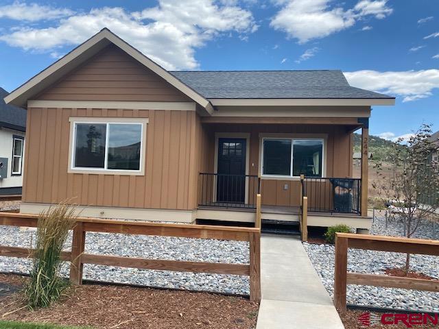 Ten houses are already sold. Three new construction homes will be finished on approximately July 14. Ready to view. Ask broker about the ten additional lot/build properties in Phase 2. This community is designed as an easy walking get to know your neighbor cluster of homes. Every porch has a view of the mountains. Views of ranch land behind the homes. There are walking paths in front of all of the houses. Dog friendly! There is a club house for meetings,birthday parties etc adjacent to the patio/hot tub area. All homes have 1 fireplace (bio fuel) Broker is on site several days a week but please call for a showing.