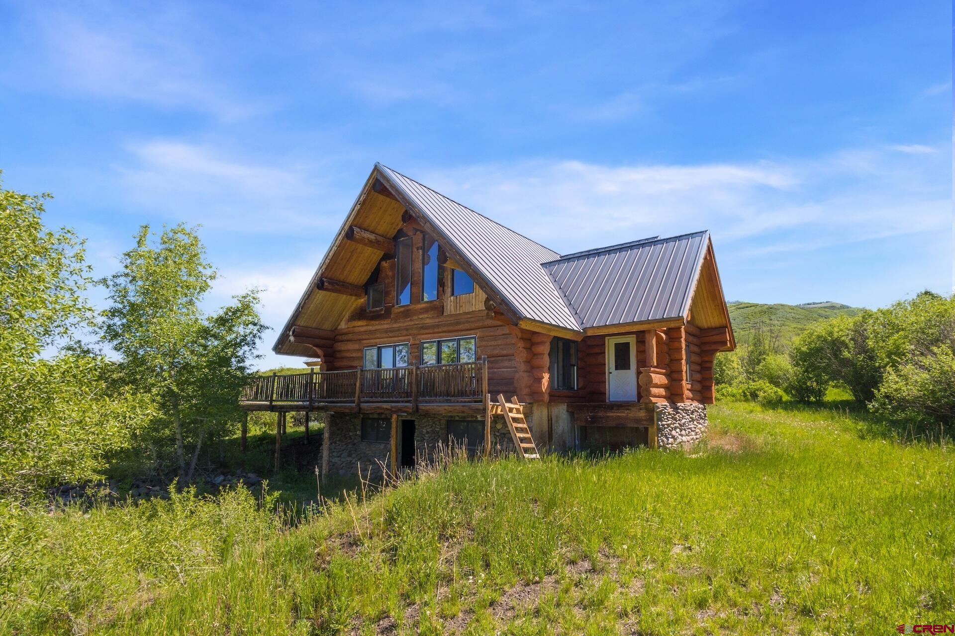 Partially finished log home in the Beaver Pond subdivision off the seasonal ( 6 months access +/-) Last Dollar rd. No winter access. This 43 acre property is special! Great views of the North Pole peak and surrounding mountains. Gorgeous tree cover and Alder Creek running through the property. Water rights from the''The Michaan Spring'' are significant.....  A very cool location on historic Hastings Mesa ! Big vistas, historic ranching lands and a compelling location for a get away retreat.  Water Rights "Michaan Springs" Decreed water rights are significant; Michaan Spring DWR Case # 89CW0109 Absolute Water Right Adjudication Date : 12/31/1989 Appropriation Date: 8/1/1986 Priority Administration Number: 50769.49886 Maximum Decreed rate is 0.03 CFS