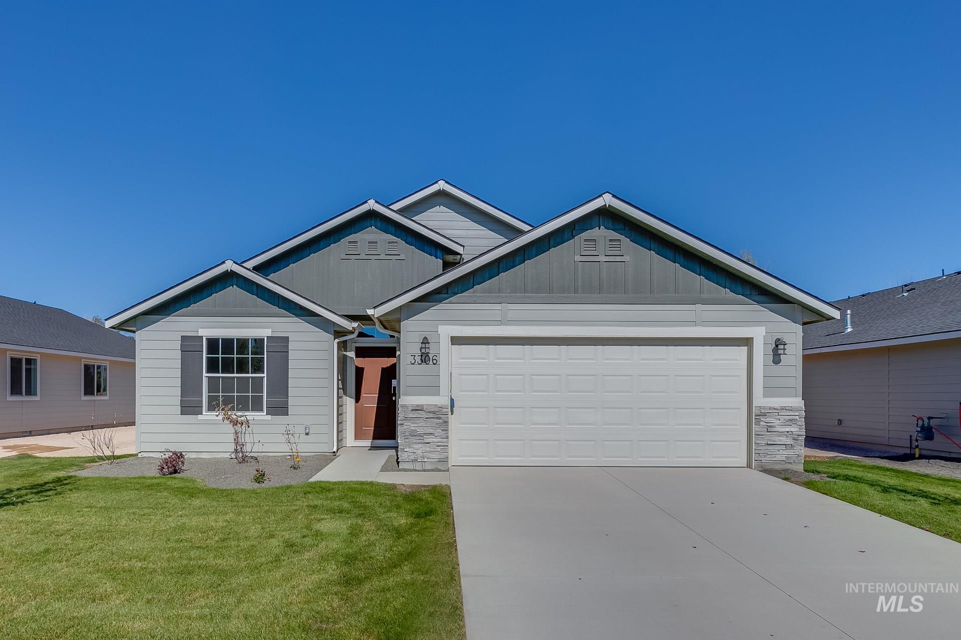 The Coral 1699 | Tour this home anytime with Tour Now! From the kitchen opening up to the large living room with vaulted ceilings, to the flex room that can be used for an office or media room. Master bath has walk-in shower and dual vanities. Great wedge shaped lot with large backyard! Home is minutes from I-84 access. Photo similar. Garage door opener not included. RCE-923.