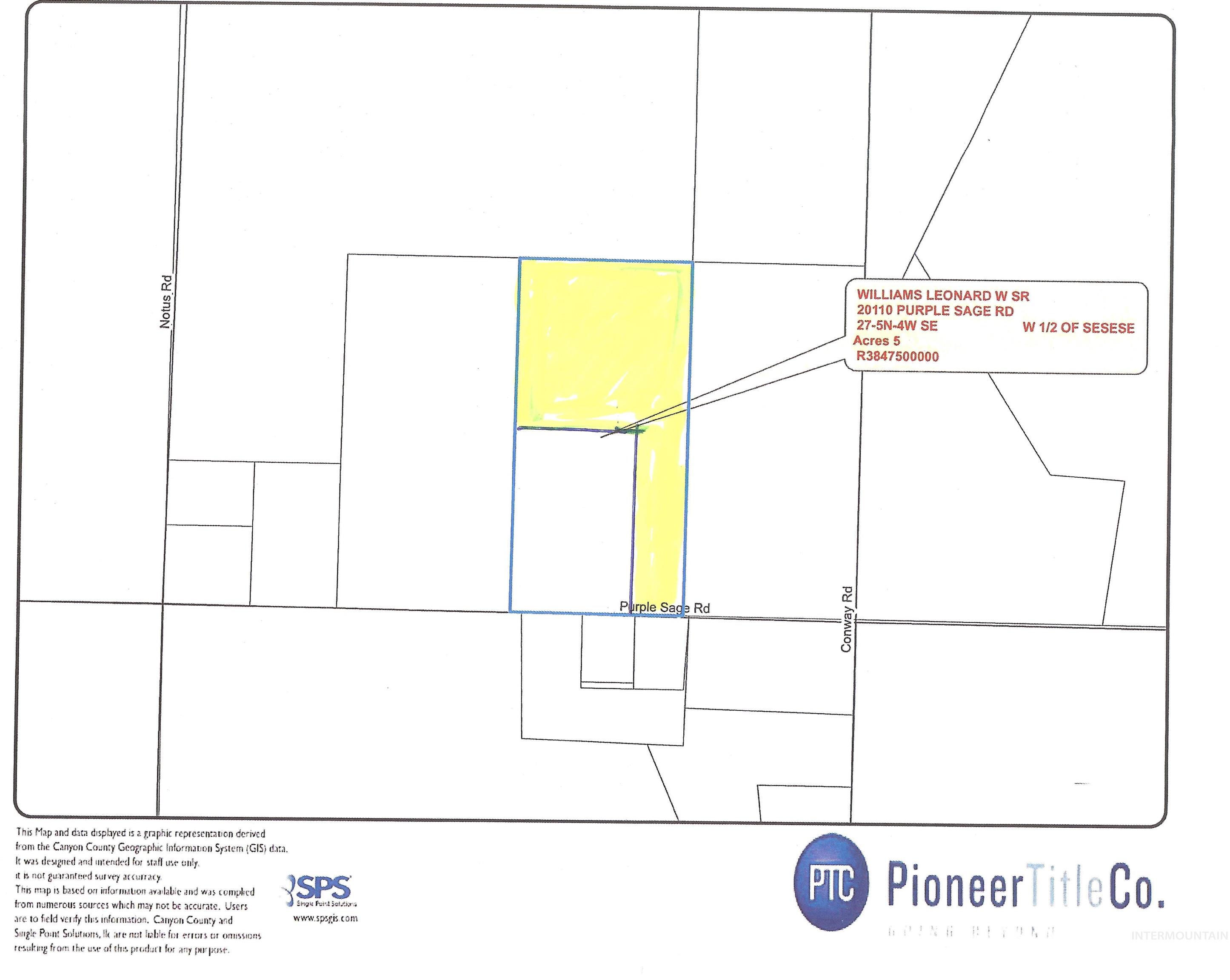 20110 Purple Sage Road, Notus, Idaho 83656, Land For Sale, Price $299,900, 98835383