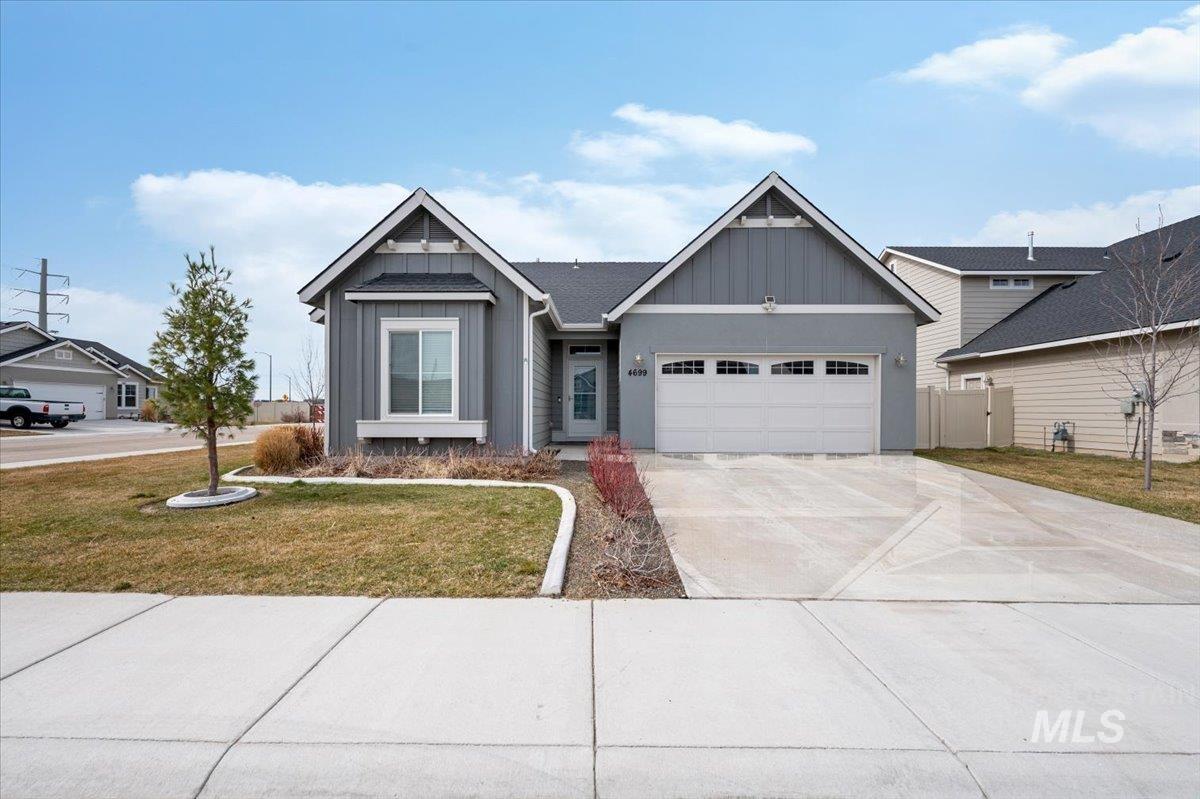 This immaculate single level home sits on a corner lot in a quiet Meridian community. This beauty has 4 bedrooms, 2 bathrooms, 2 car garage and a nicely sized, fenced backyard. Upgrades galore! The open concept kitchen has granite counter tops, large island with ample room for seating, beautifully upgraded cabinets, stainless appliances, vinyl plank flooring and a pantry. The eating area opens to the back patio, where you can entertain under the shade of a pergola. The family room has lots of natural light, a ceiling fan and also a cozy gas fireplace. The owner’s ensuite has granite counter tops, dual vanities, soaker tub, separate shower and a walk-in closet. Close to shopping, parks and the YMCA. - Chad McCloud, Voice: 208-901-5380, Fathom Realty, Main: 208-576-4717, https://homesbyepic.com