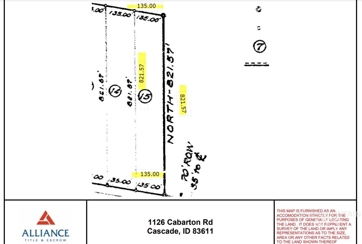 1126 Cabarton, Cascade, Idaho 83611, Land For Sale, Price $325,000,MLS 98846265