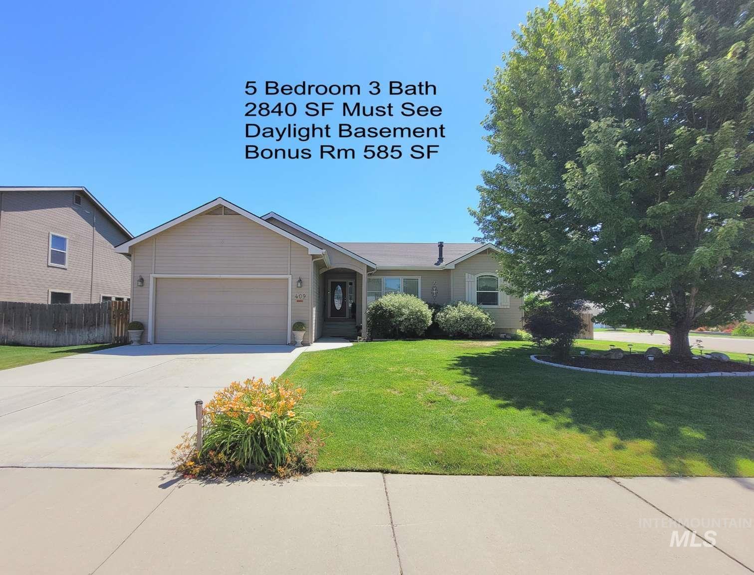 409 W Tehuti, Kuna, Idaho 83634, 5 Bedrooms, 3 Bathrooms, Residential For Sale, Price $560,000, 98848902