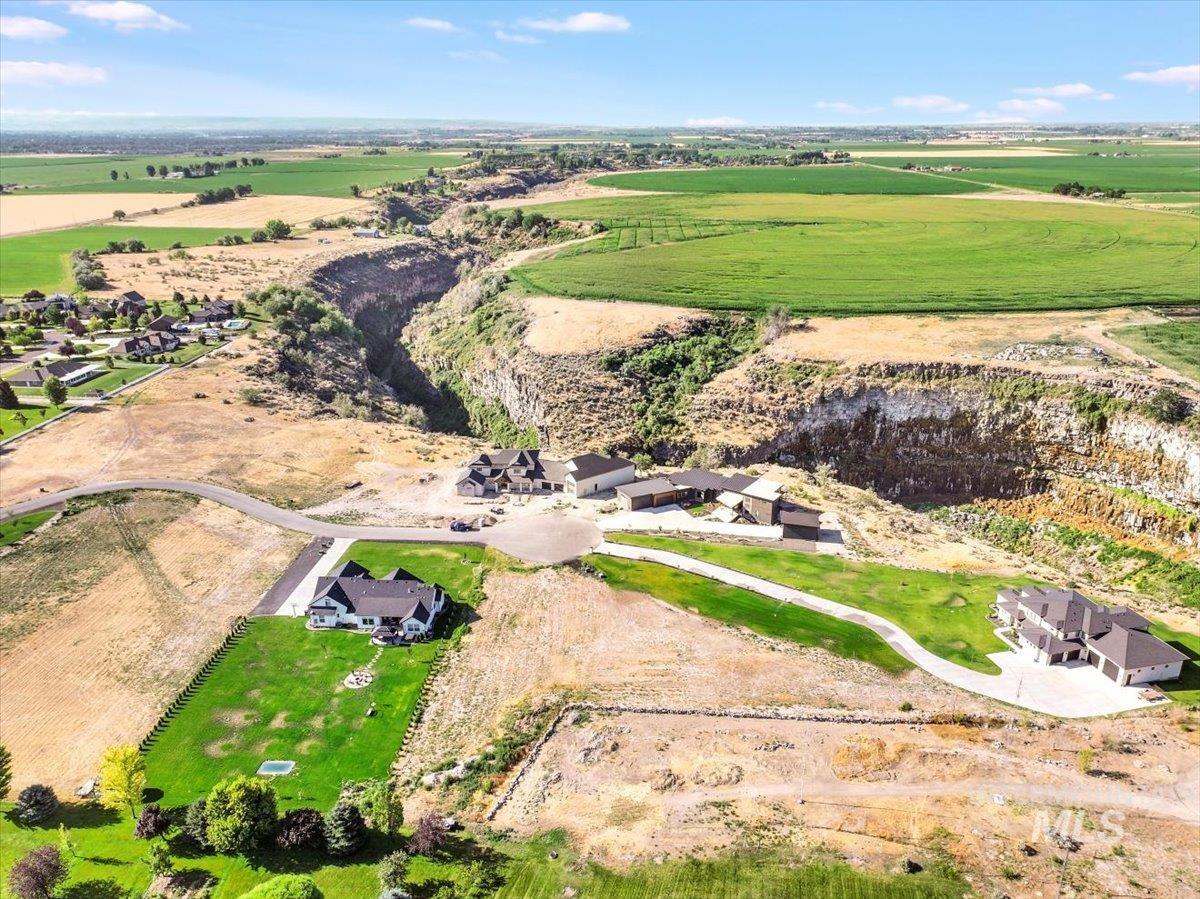 Aerial view of property's location with rural landscape