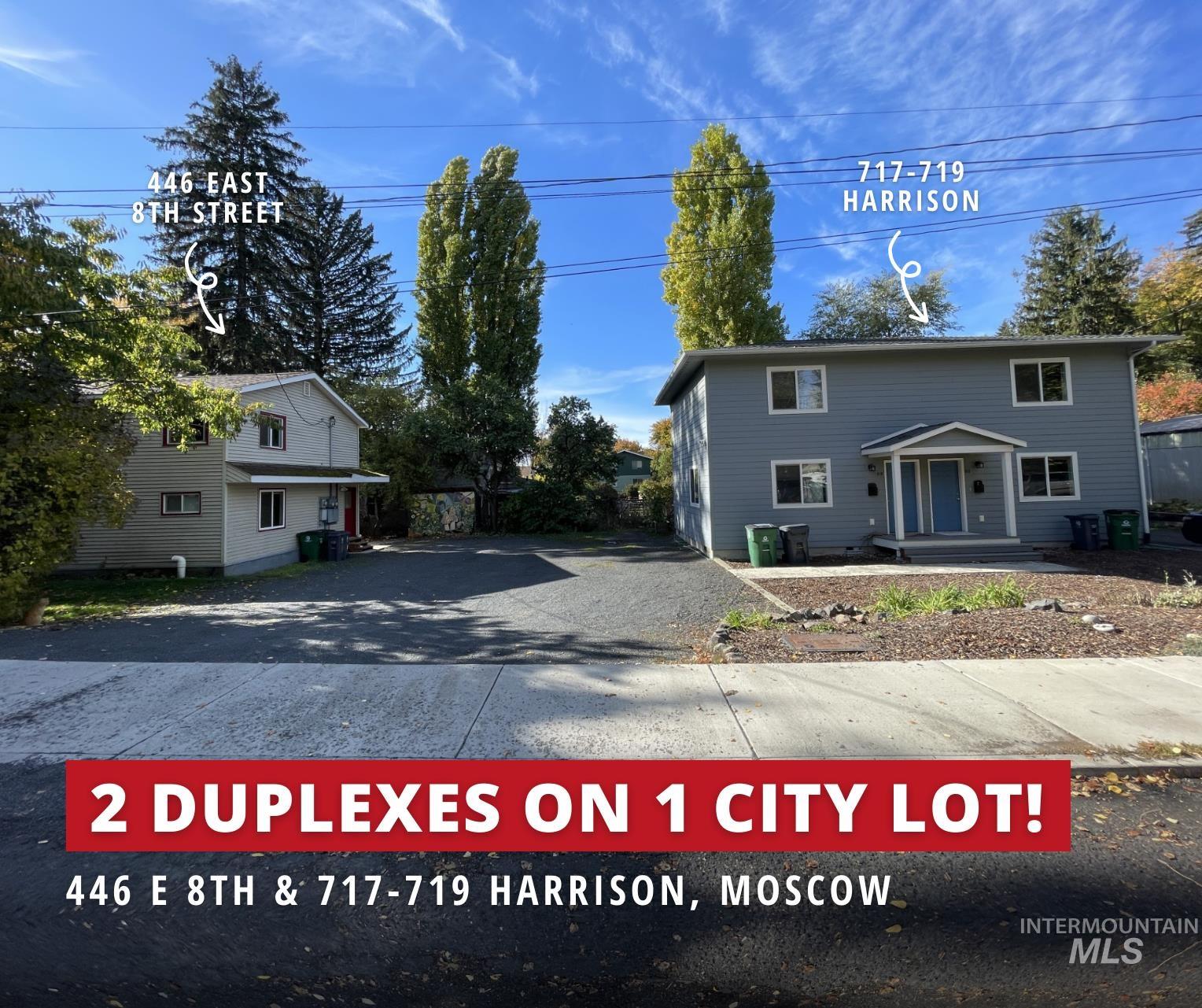 446 E 8th & 717-719 Harrison, Moscow, Idaho 83843, 2 Bedrooms, 1.5 Bathrooms, Residential Income For Sale, Price $749,000,MLS 98907469