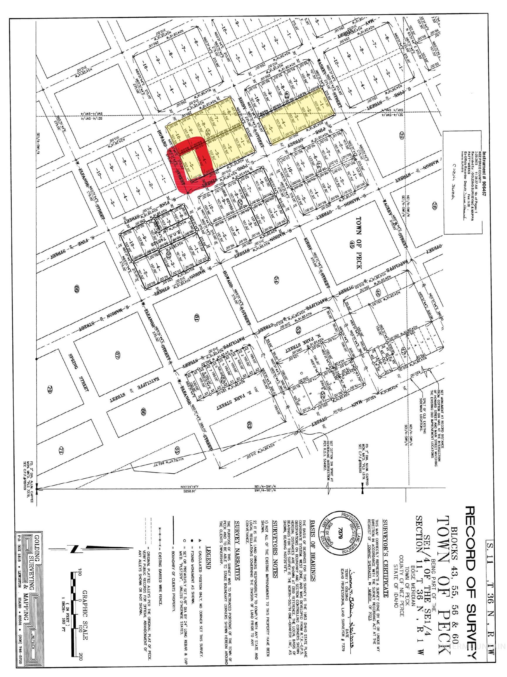 TBD Pine St Blk 56, Lot 5, Peck, Idaho 83545, Land For Sale, Price $42,000, 98908763