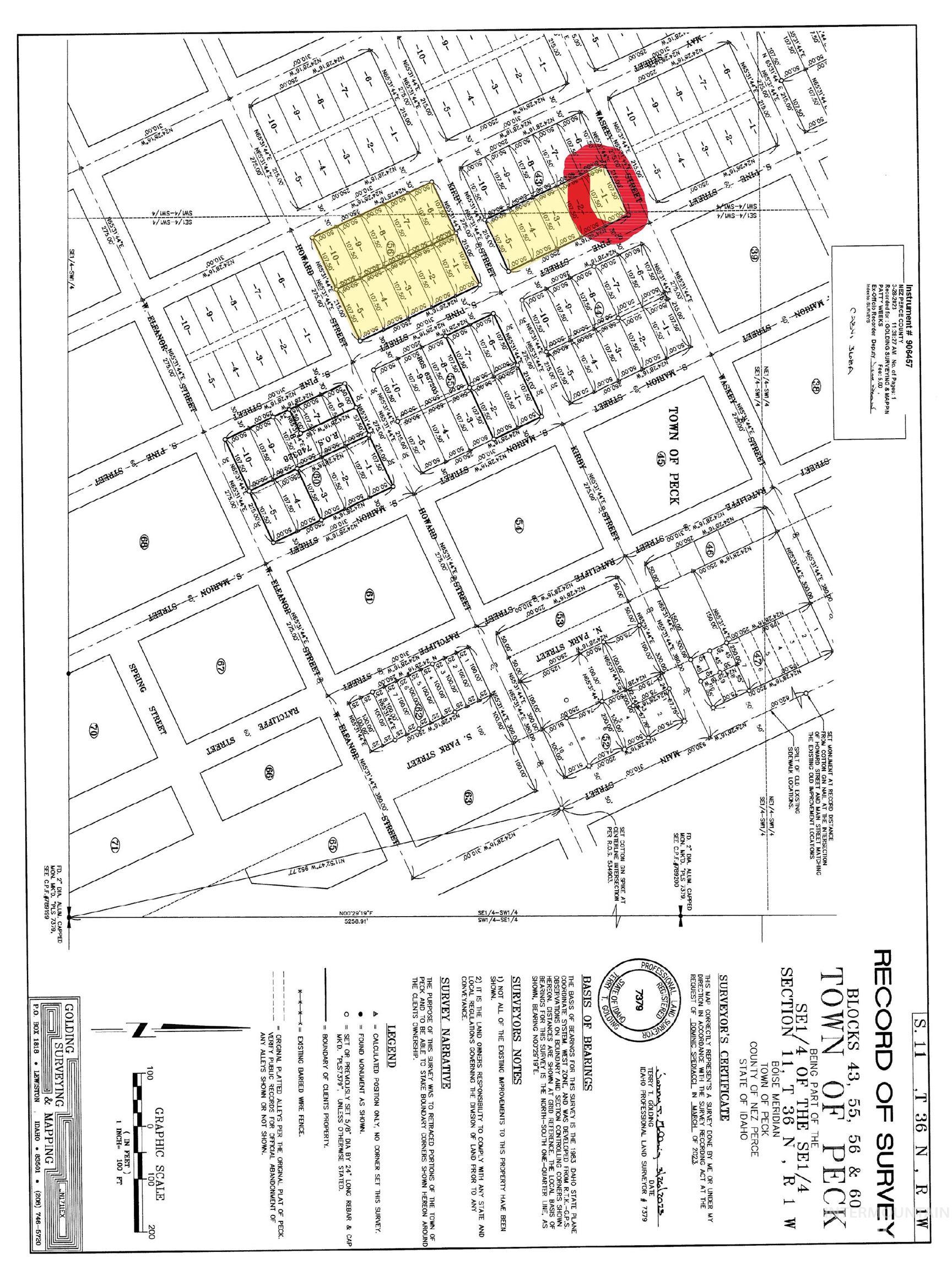 TBD Pine St Blk 43, Lot 1, Peck, Idaho 83545, Land For Sale, Price $42,000, 98909669