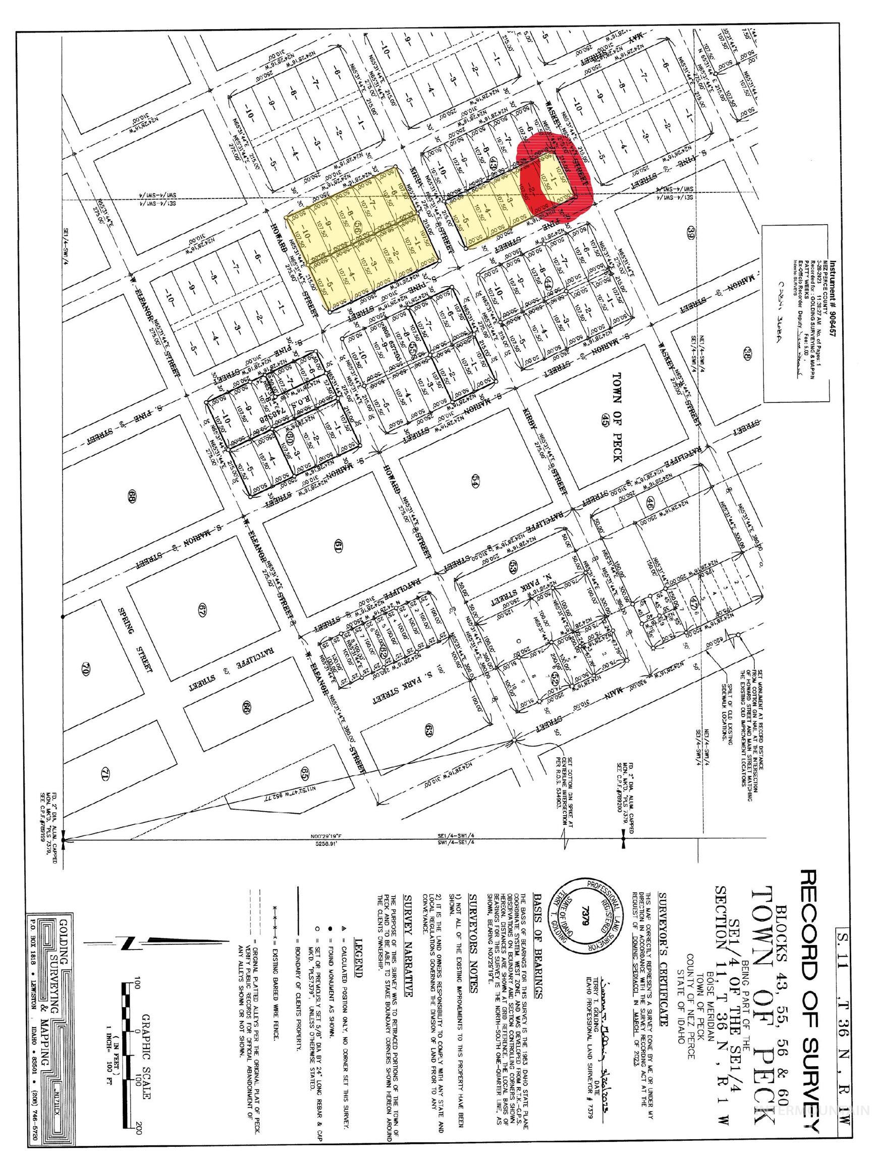 TBD Pine St Blk 43, Lot 1, Peck, Idaho 83545, Land For Sale, Price $42,000,MLS 98909669