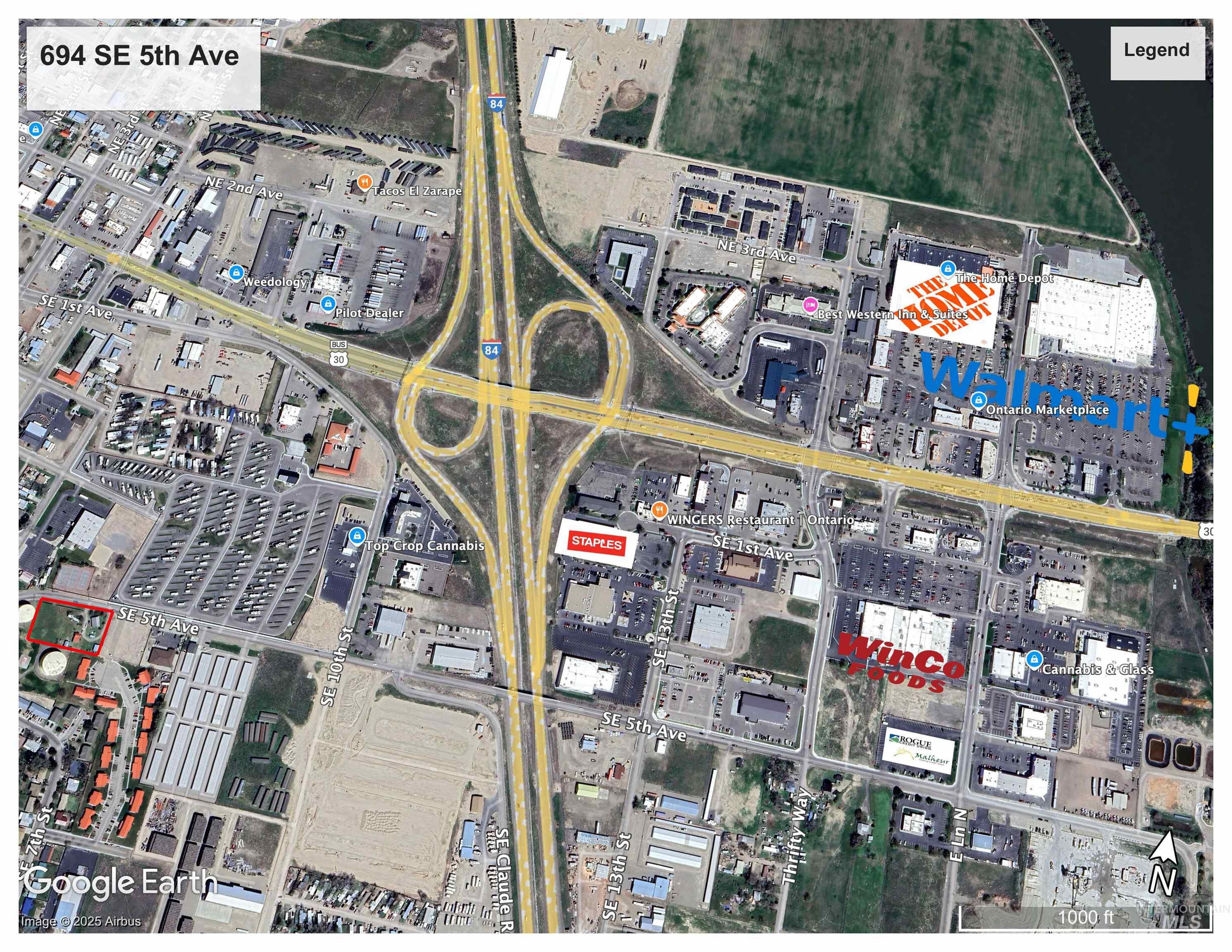 Aerial view of property's location