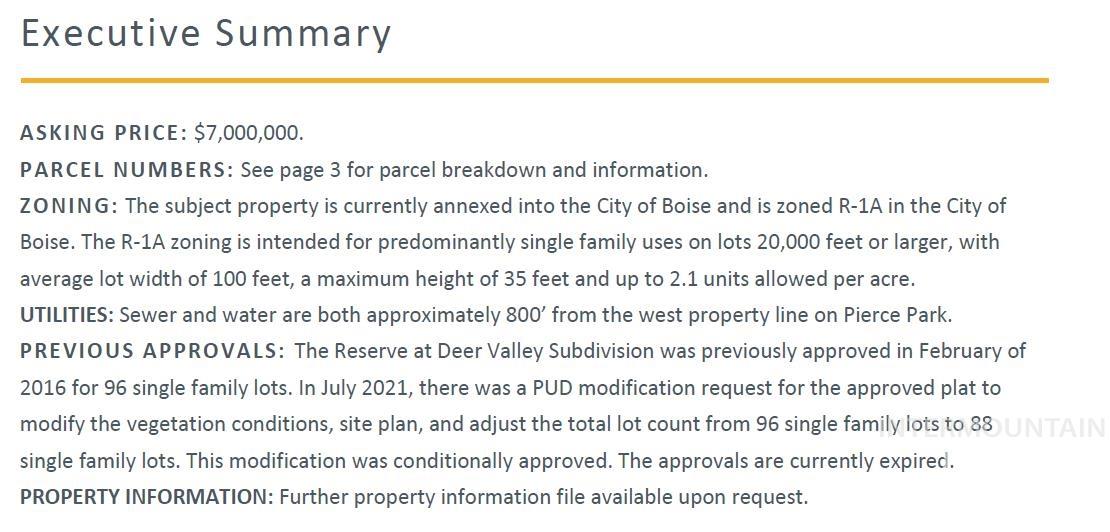7614 Pierce Park, Boise, Idaho 83714, Land For Sale, Price $7,000,000, 98922632