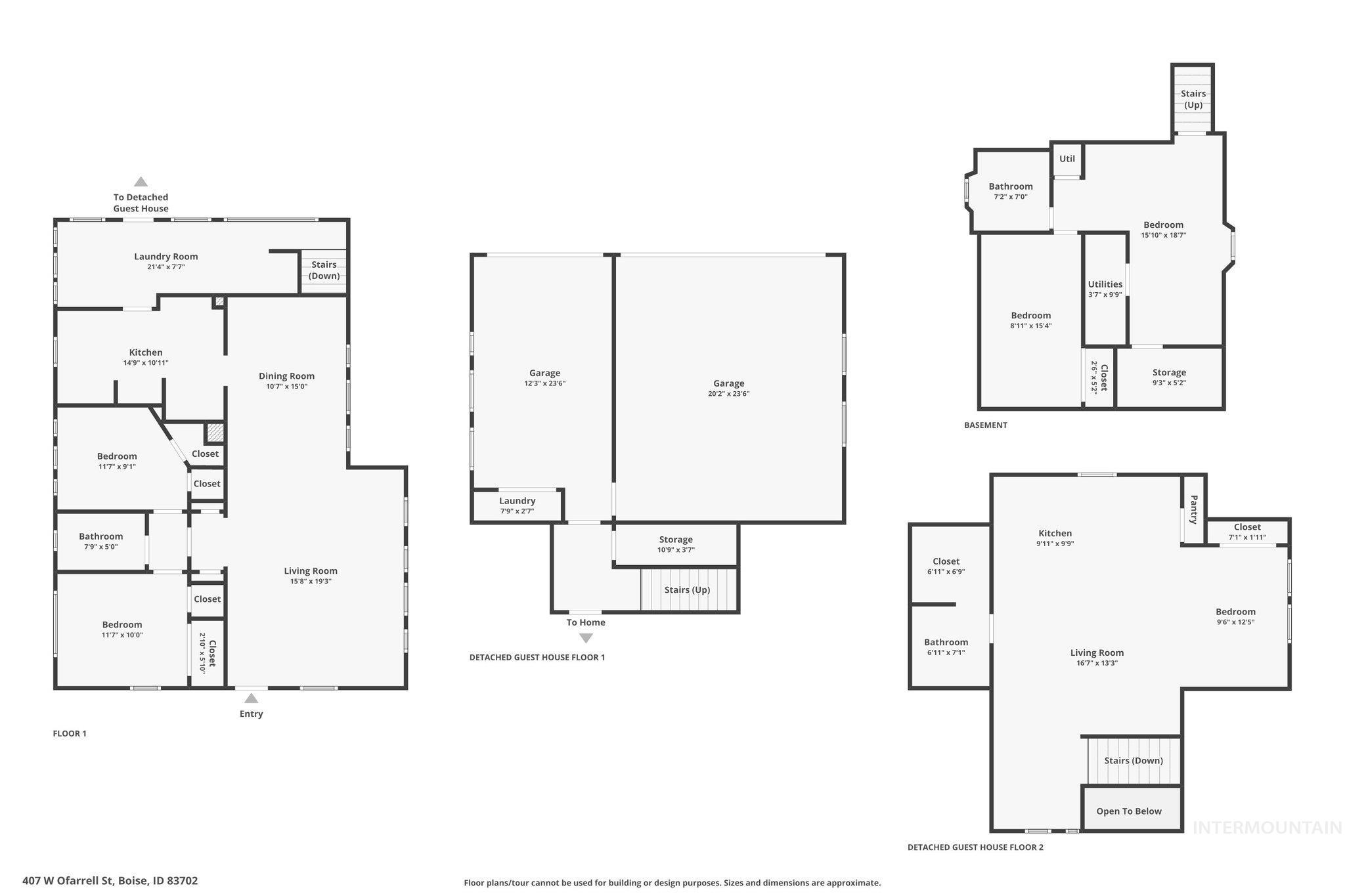 407 Ofarrell, Boise, Idaho 83702, 3 Bedrooms, 2 Bathrooms, Residential Income For Sale, Price $1,024,900, 98924100