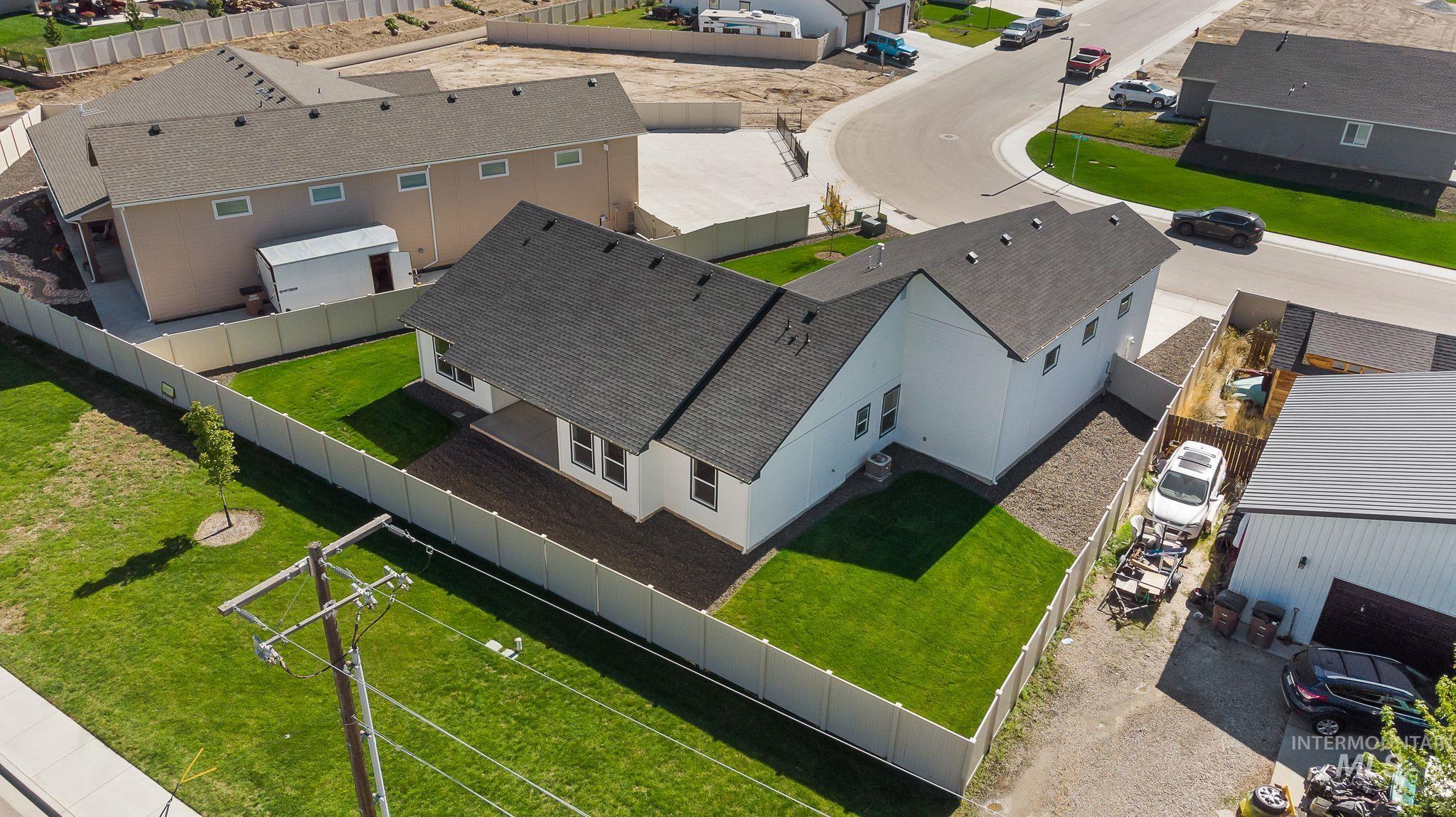 Aerial view of residential area