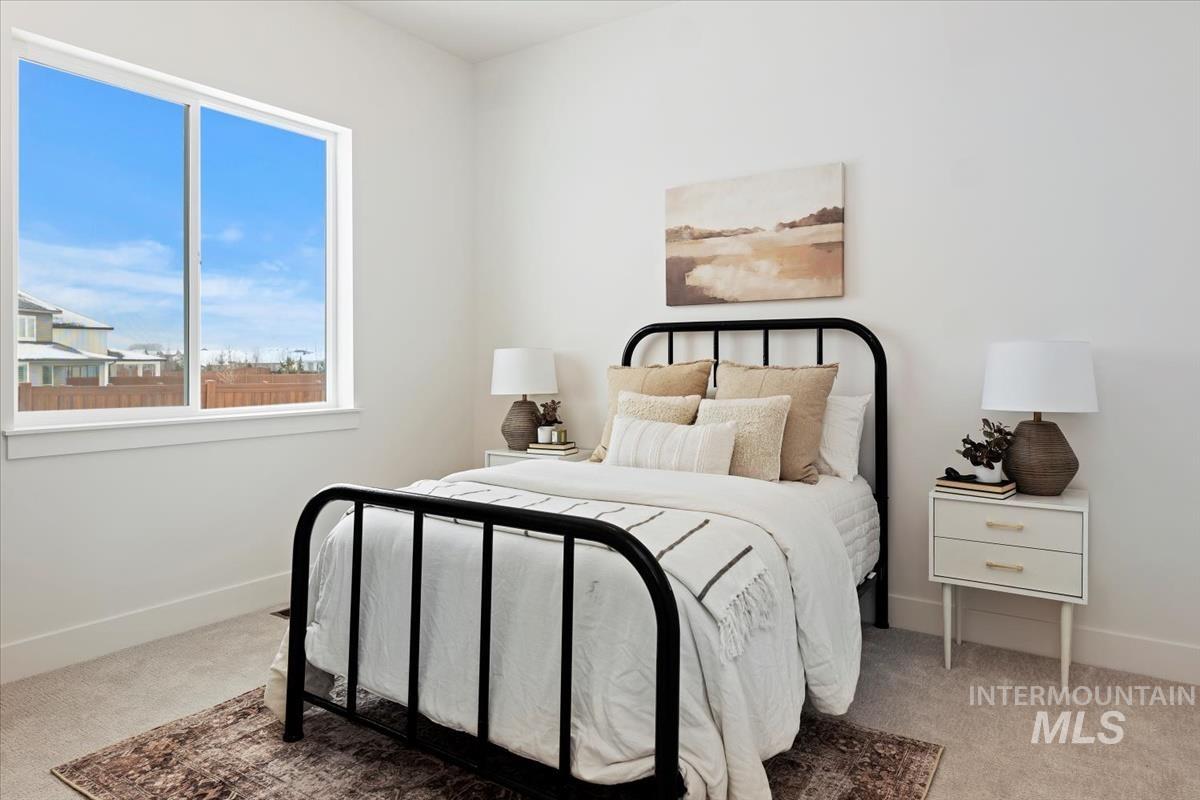 Bedroom with carpet floors