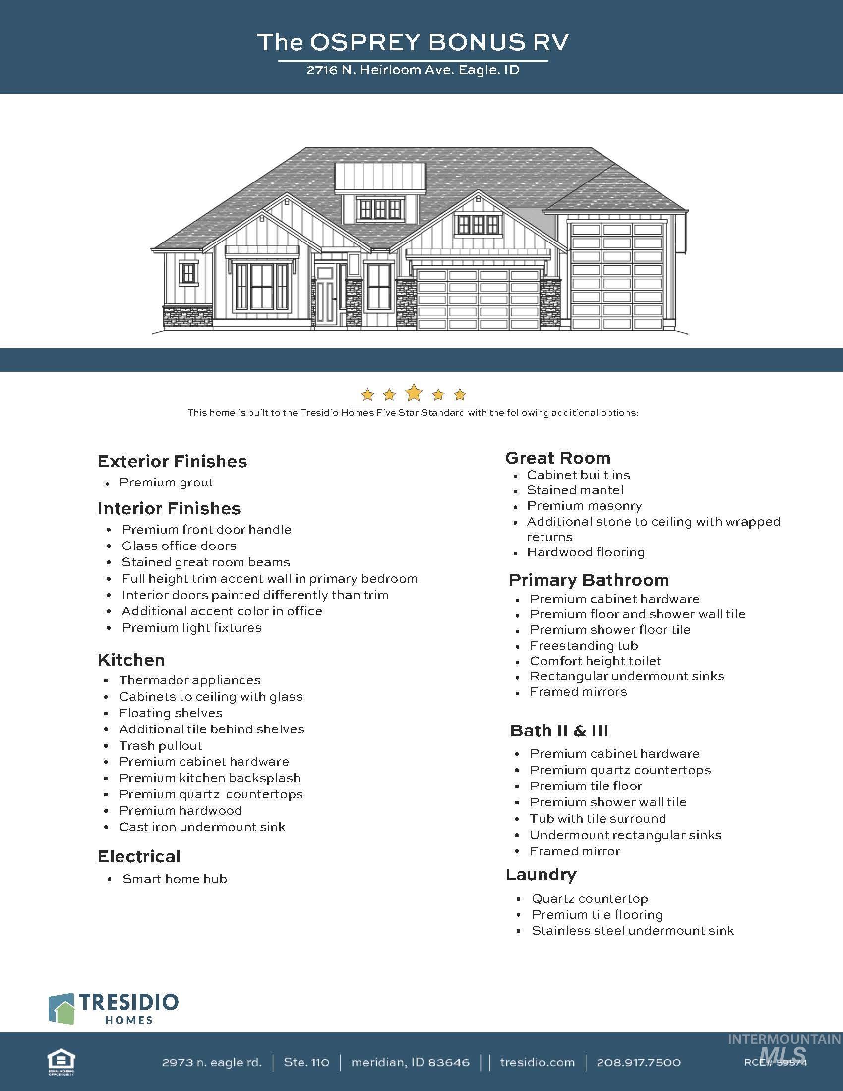 2716 N Heirloom Ave, Eagle, Idaho 83616-2344, 3 Bedrooms, 3 Bathrooms, Residential For Sale, Price $949,880, 98925564