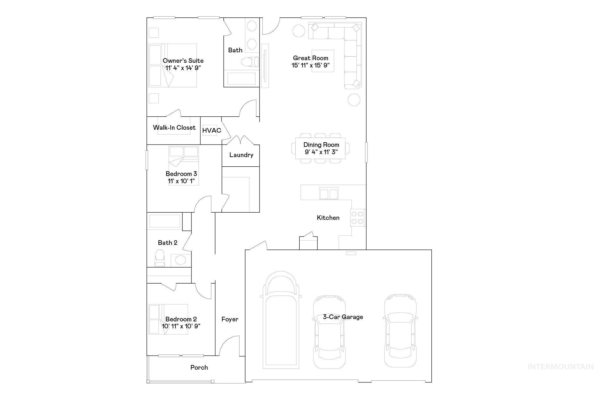 15362 Cloudy Heights Way, Caldwell, Idaho 83607, 3 Bedrooms, 2 Bathrooms, Residential For Sale, Price $401,950,MLS 98928697