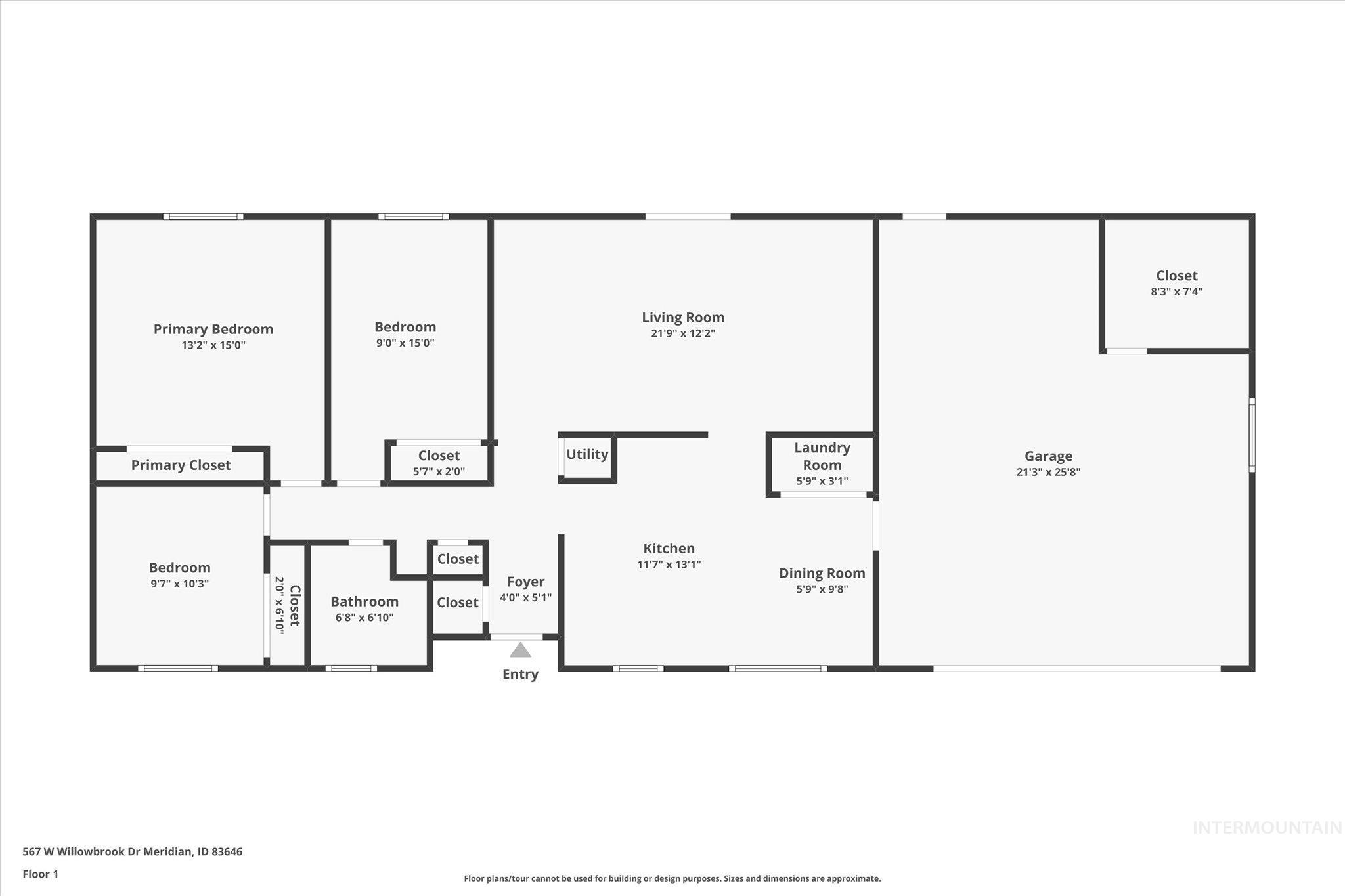 567 W Willowbrook, Meridian, Idaho 83646, 3 Bedrooms, 1 Bathroom, Residential For Sale, Price $339,900,MLS 98929408