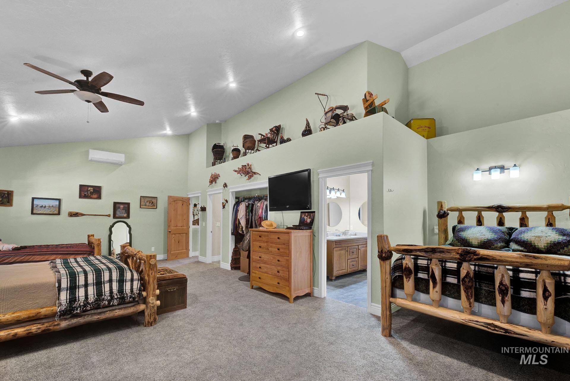 Oversized room for families and attached bath area with walk in tiled shower