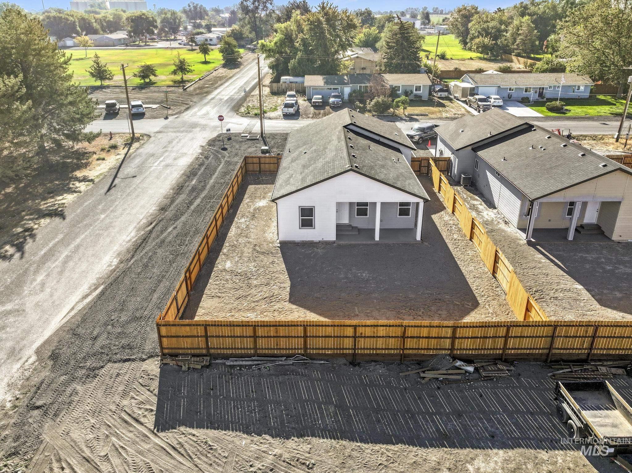 Aerial view of residential area