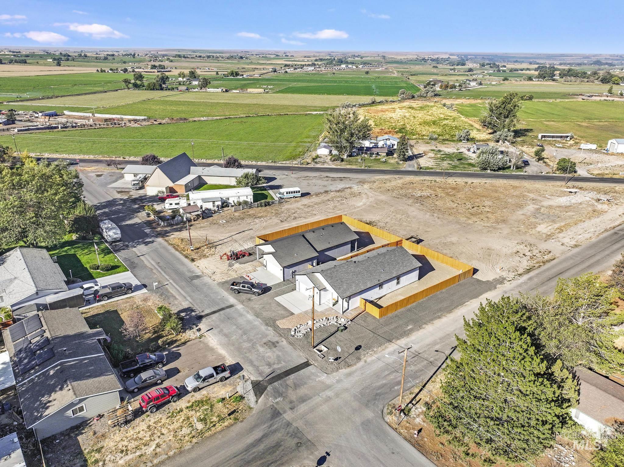 Aerial view of sparsely populated area