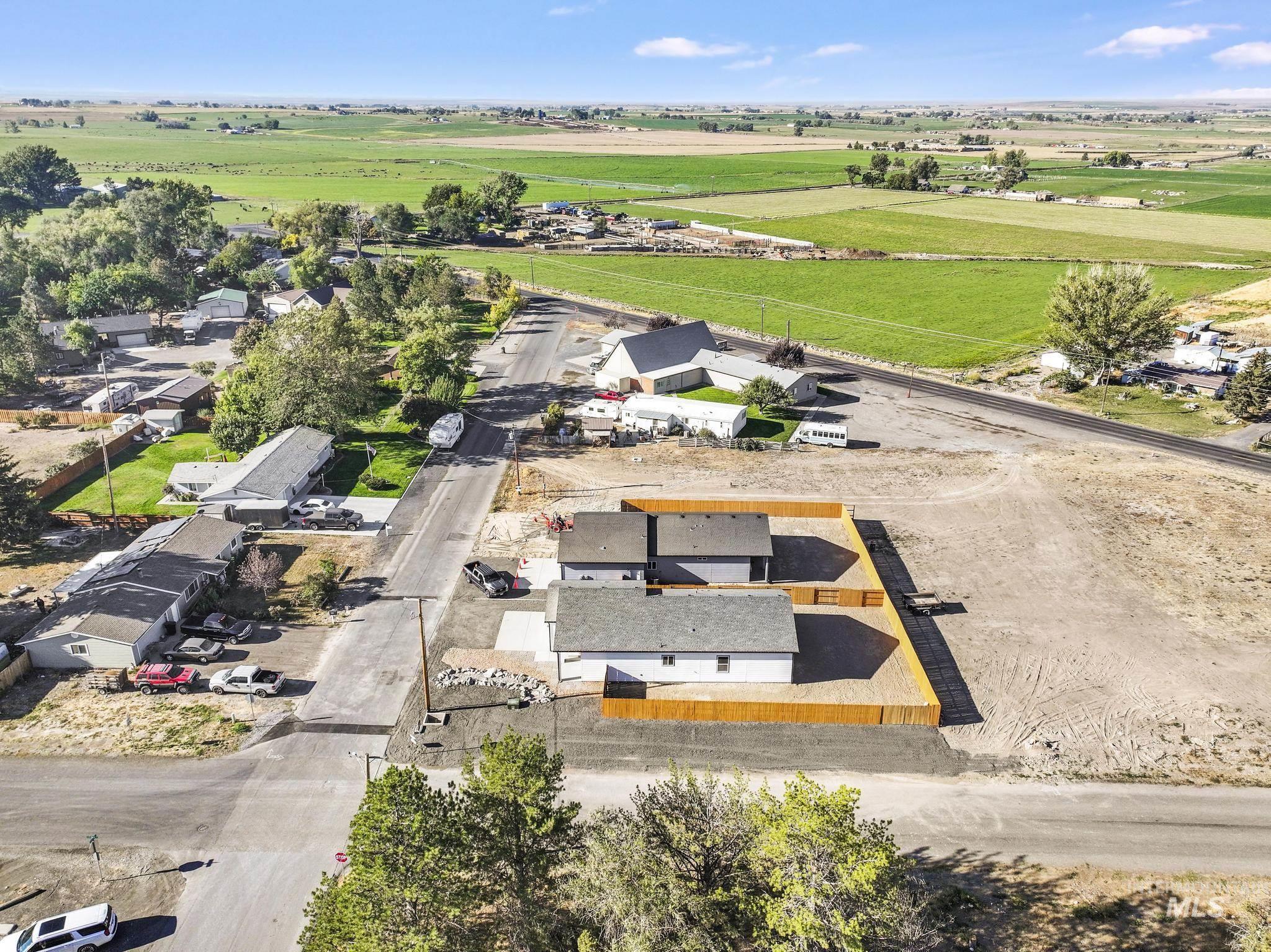 Aerial view of sparsely populated area
