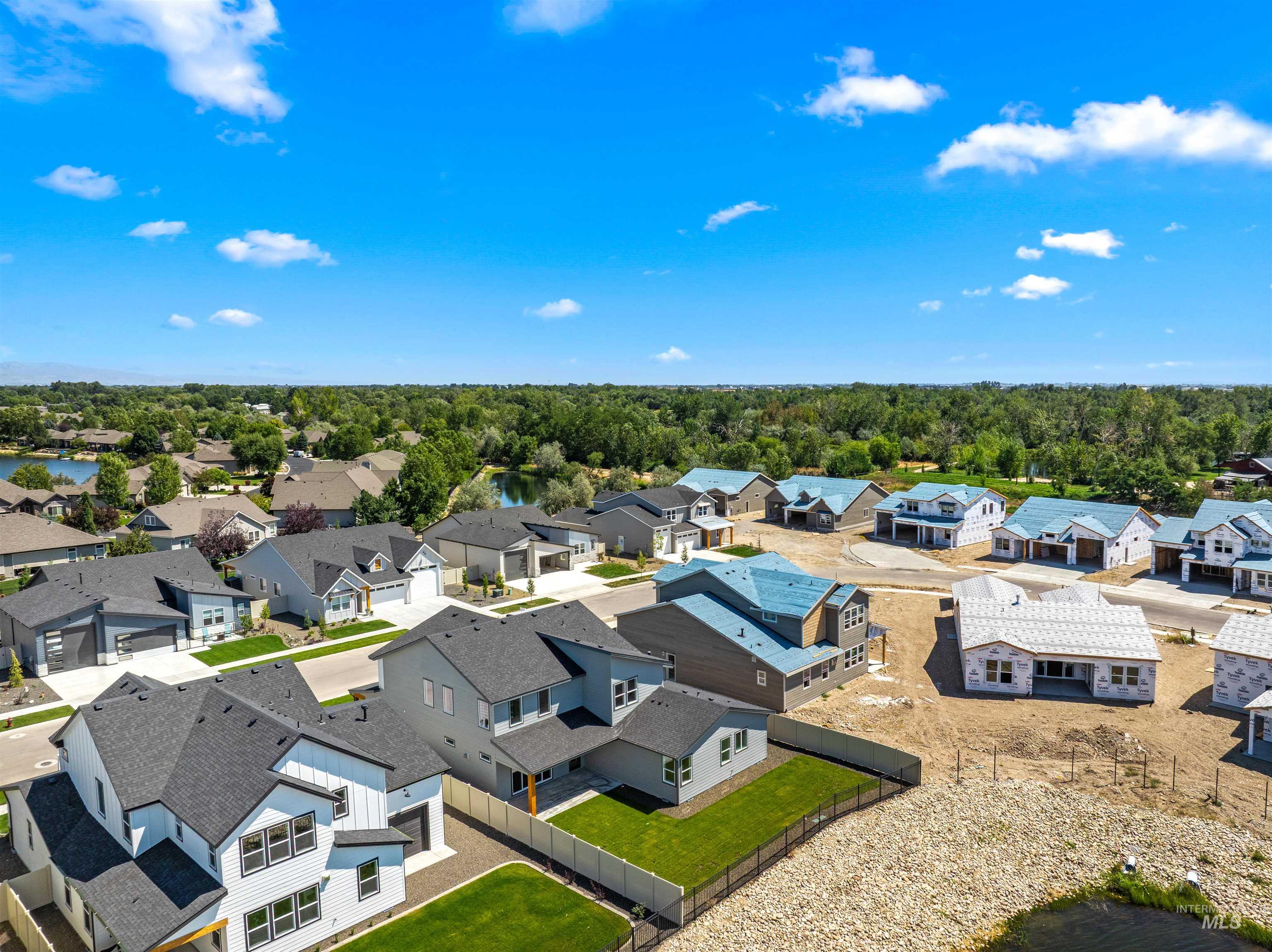 Aerial view of residential area