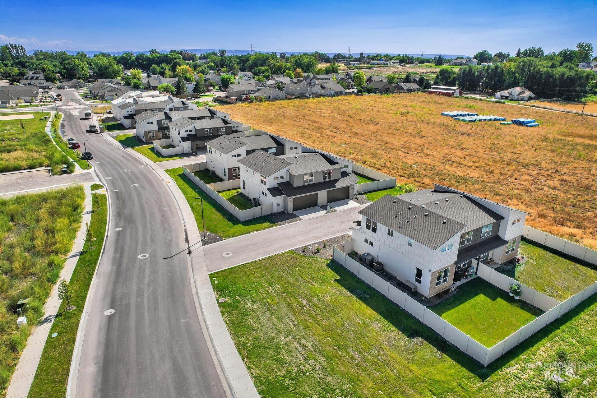 Aerial view of residential area
