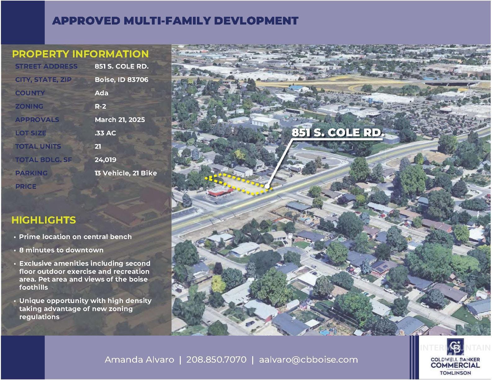 851 S Cole Rd., Boise, Idaho 83709, Land For Sale, Price $945,000, 98943098
