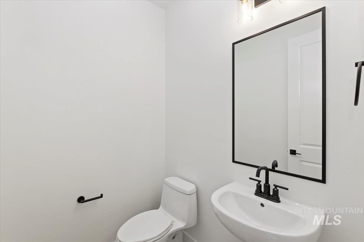 Bathroom with a sink and toilet