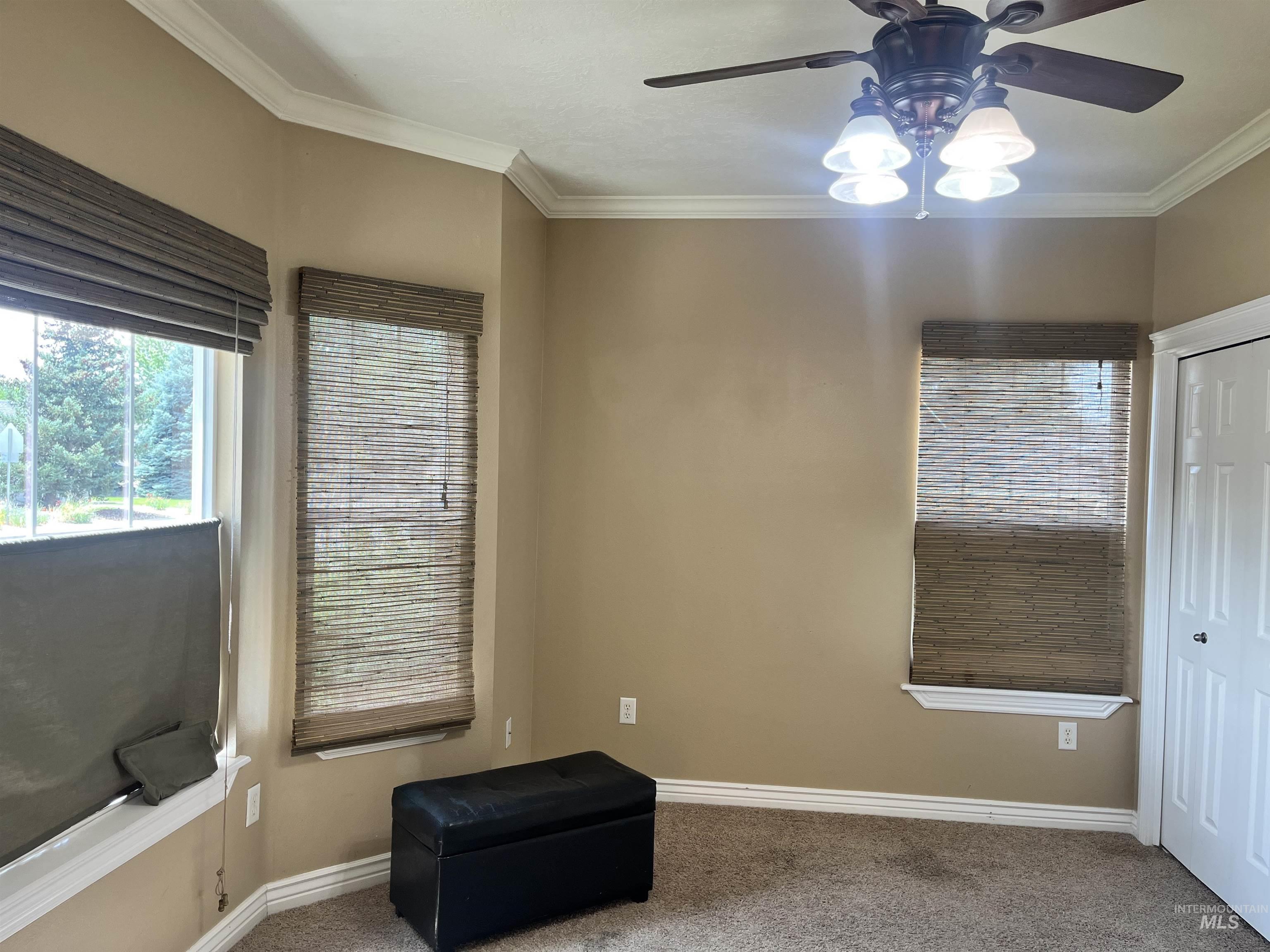 Much natural light in the master bedroom with bay window feature.