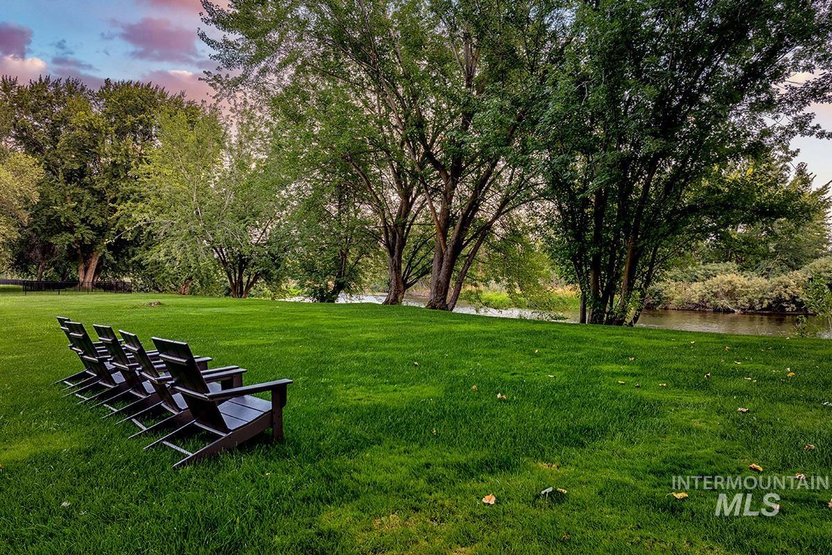 Yard at dusk with a yard