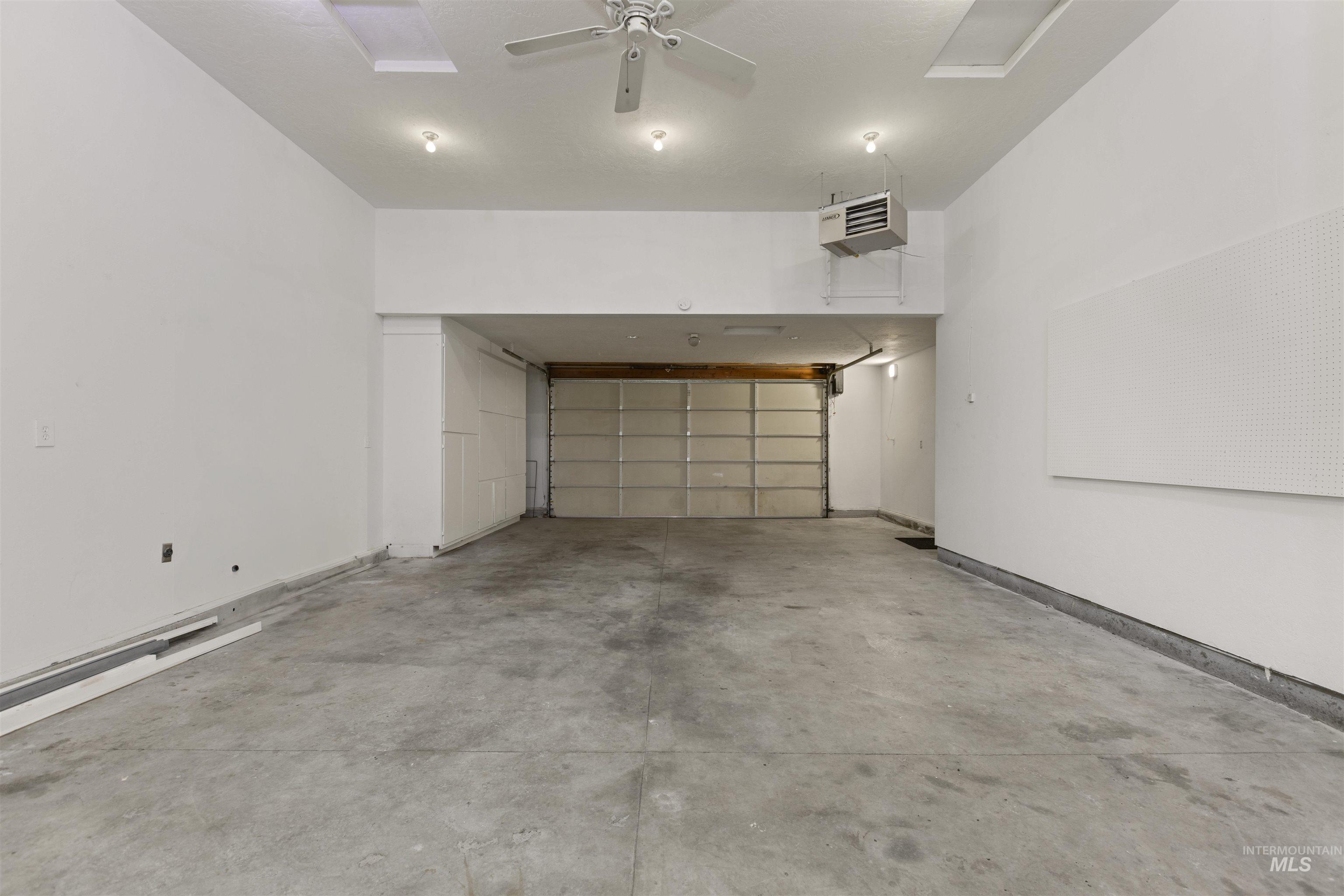 Garage with a heating unit