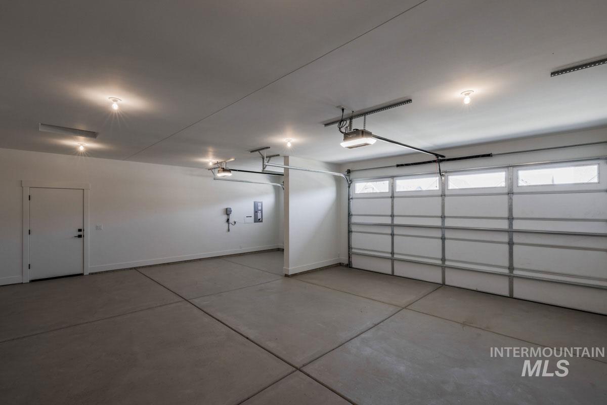 Garage with baseboards