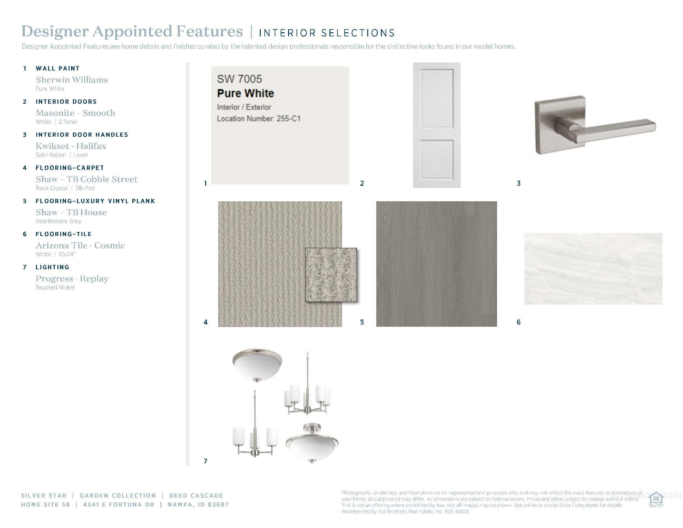 View of miscellaneous listing collateral