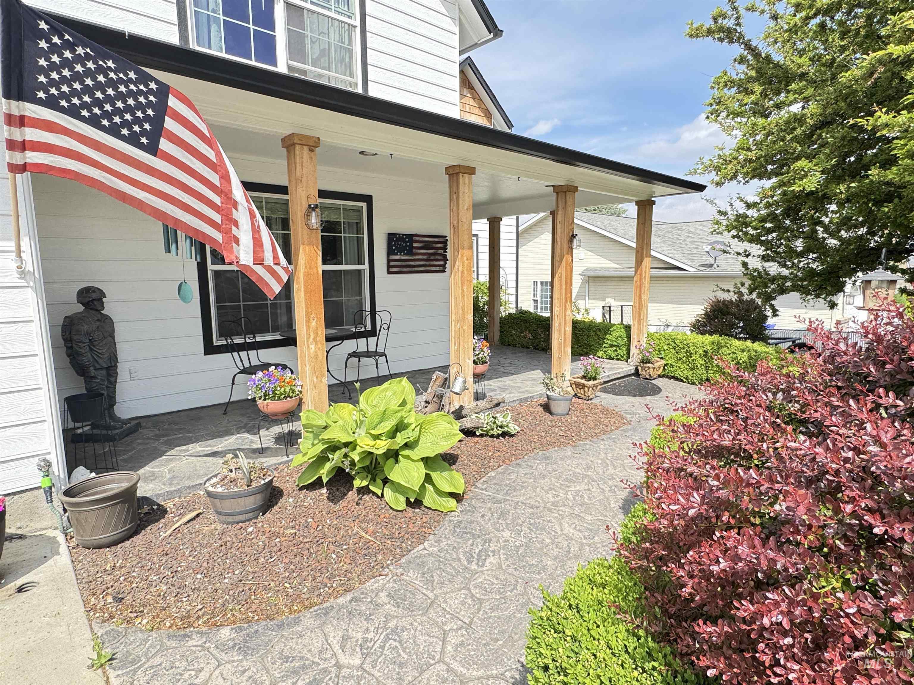 Beautiful front porch waiting for your morning coffee