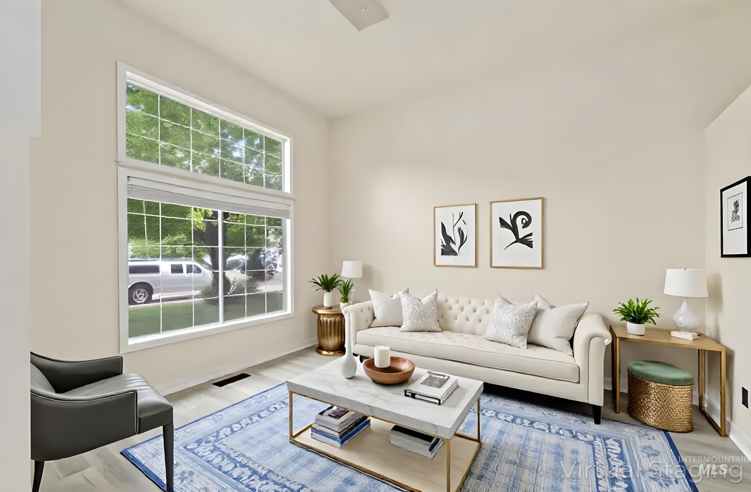 Living area with wood finished floors