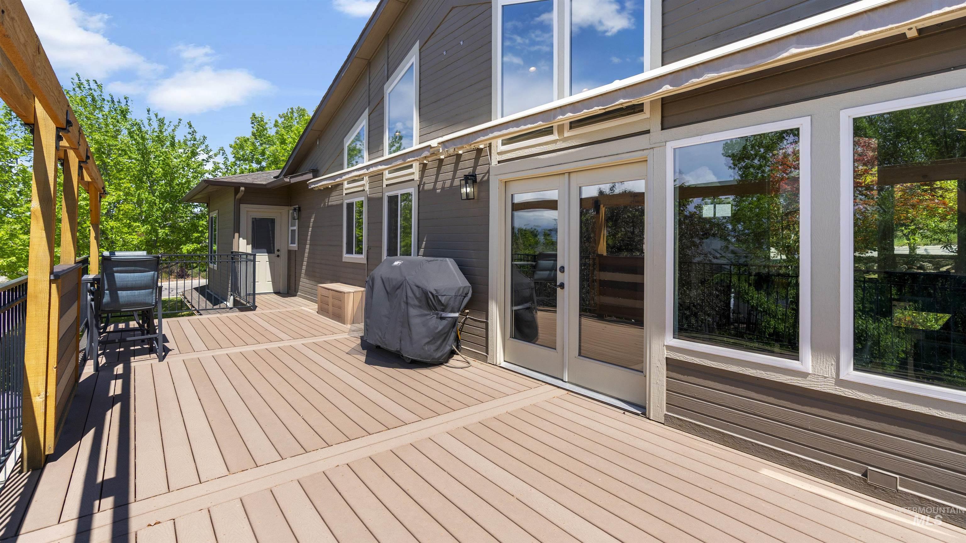 Deck with french doors and grilling area