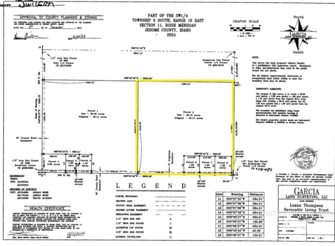 TBD 500 S 200 W, 40 E Acres, Jerome, Idaho 83338, Land For Sale, Price $1,003,875, 98947763