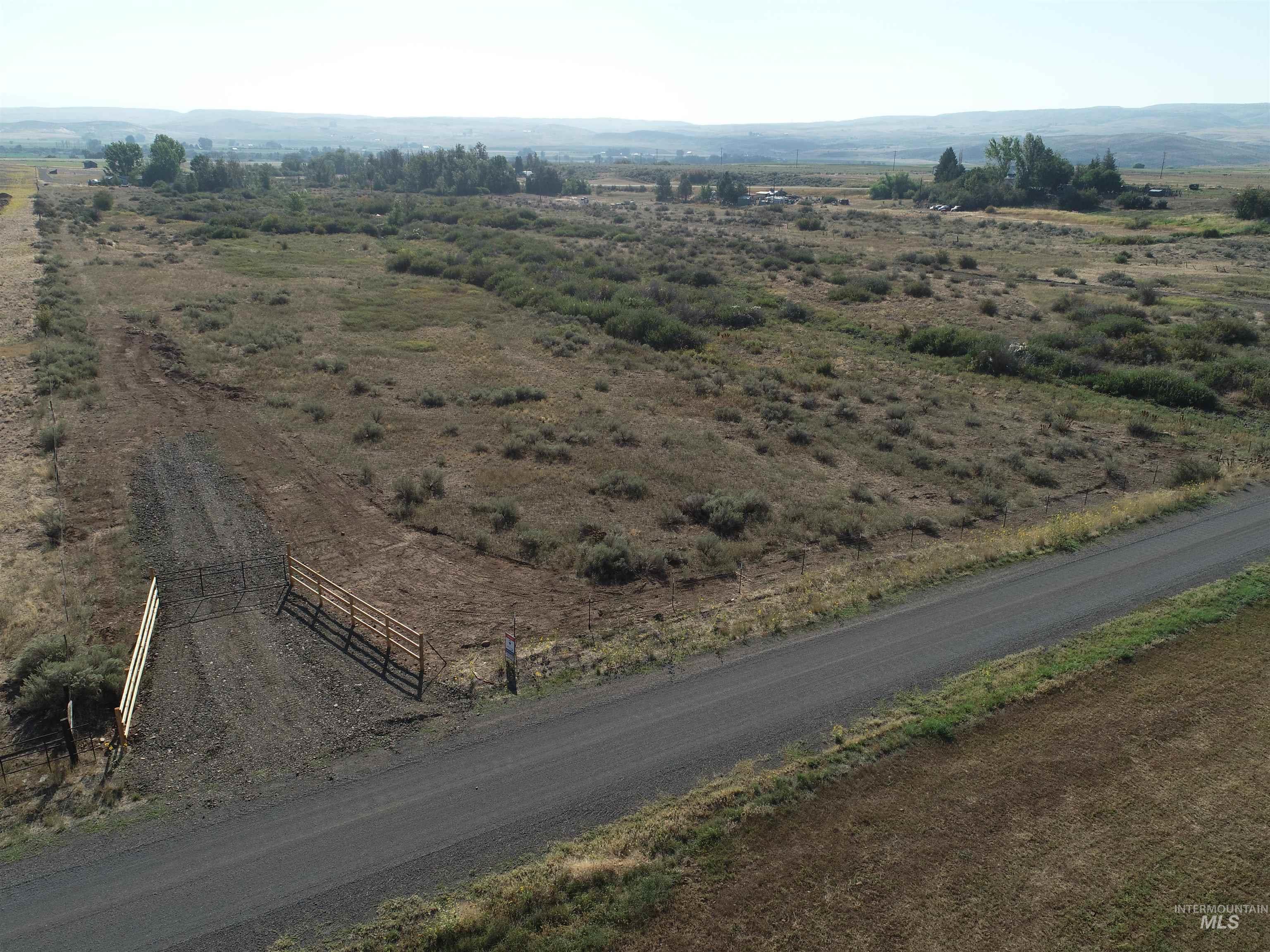 Aerial view of sparsely populated area with mountains