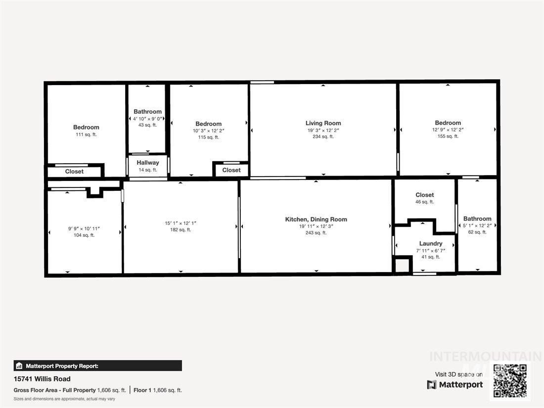 15741 Willis Road, Caldwell, Idaho 83607, 4 Bedrooms, 2 Bathrooms, Residential For Sale, Price $950,000, 98948758