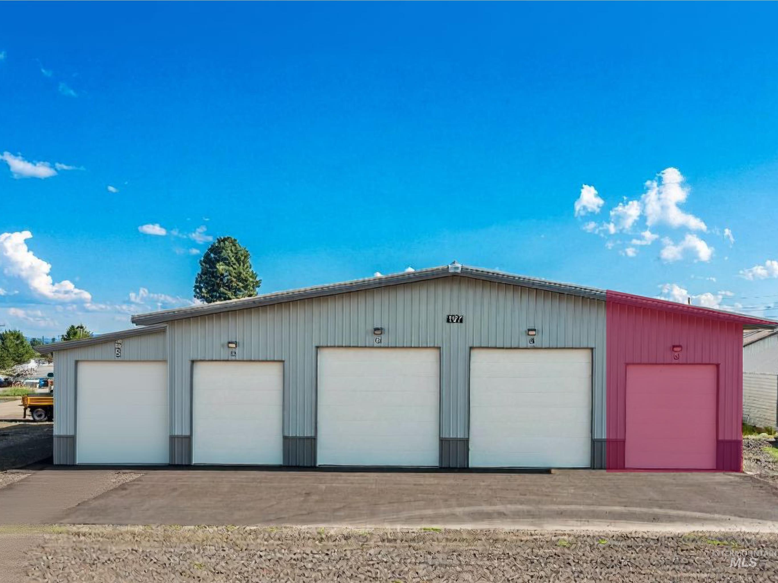 View of detached garage