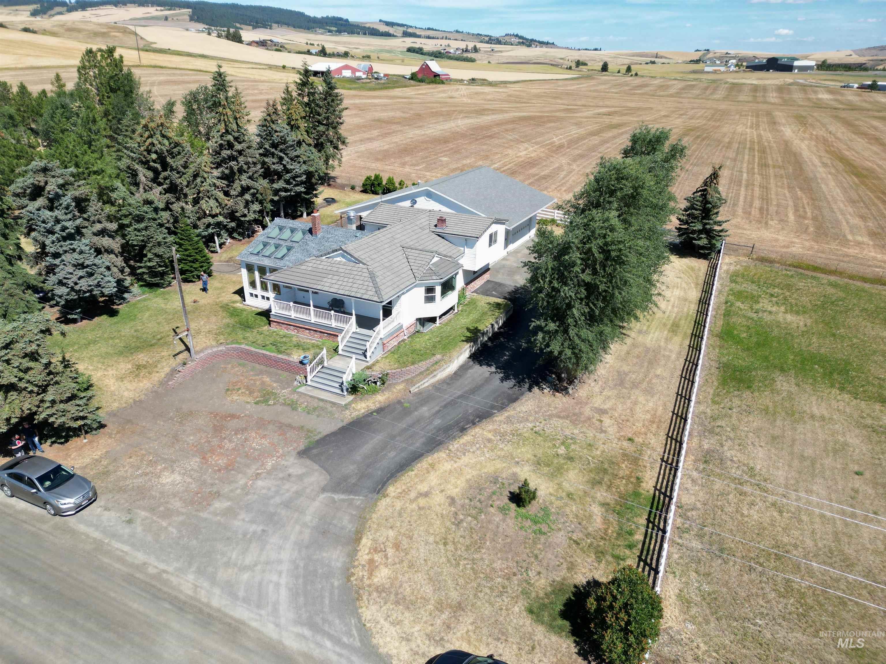 Aerial view of sparsely populated area