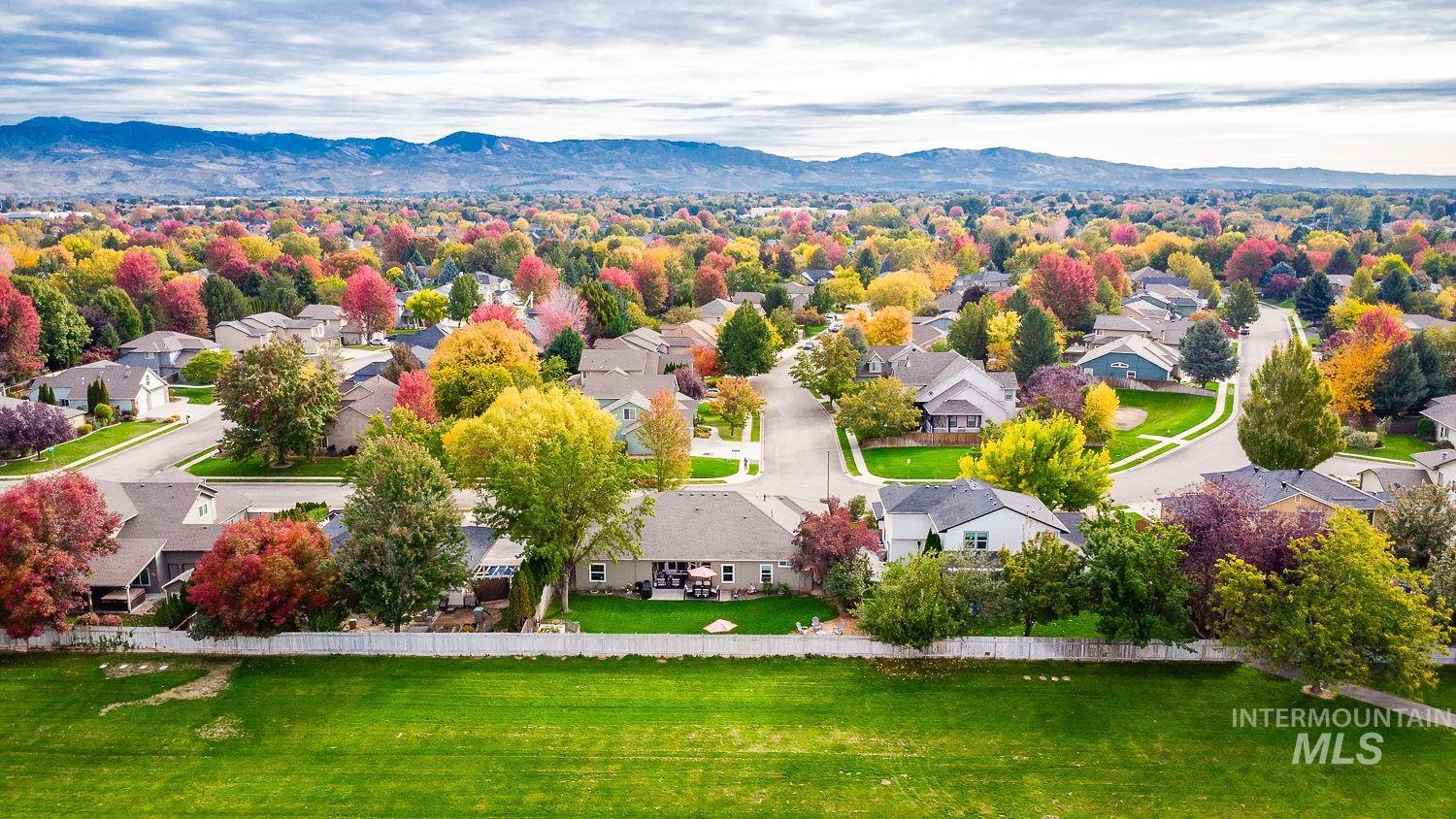 Bird's eye view of a mountain backdrop